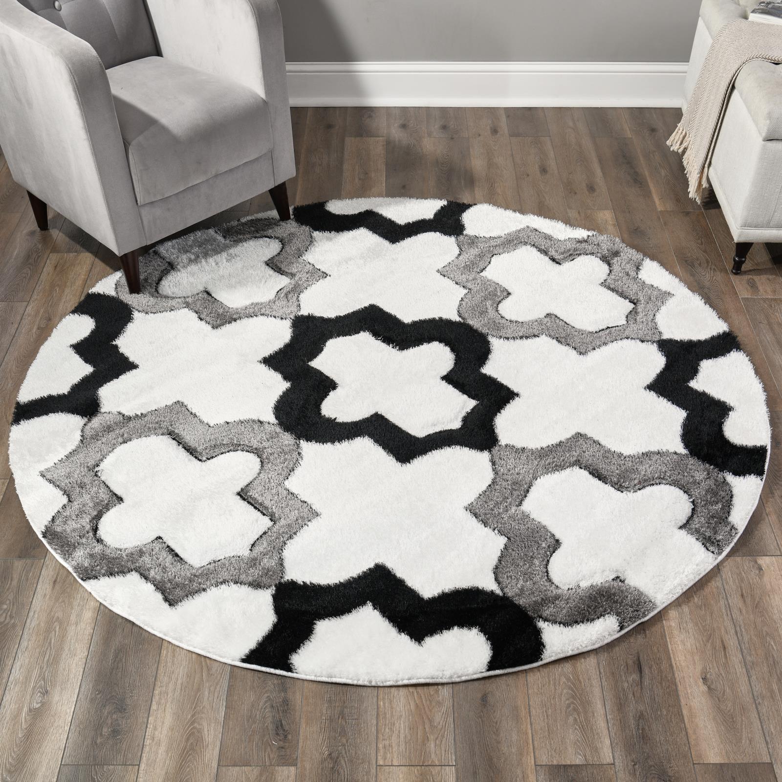 Santorini SA10 White Shag Rug