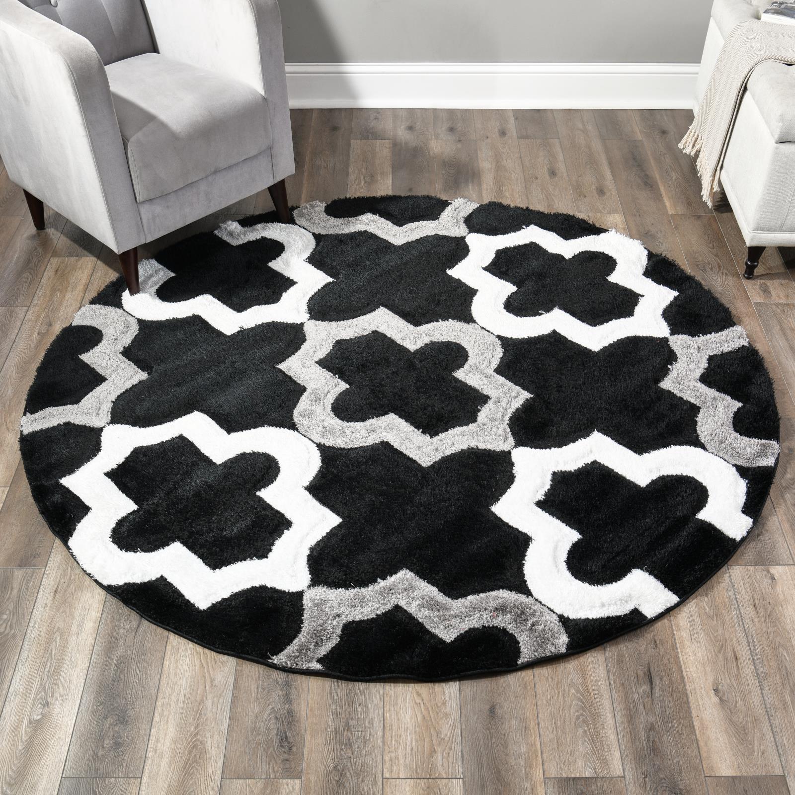 Santorini SA11 Black Shag Rug