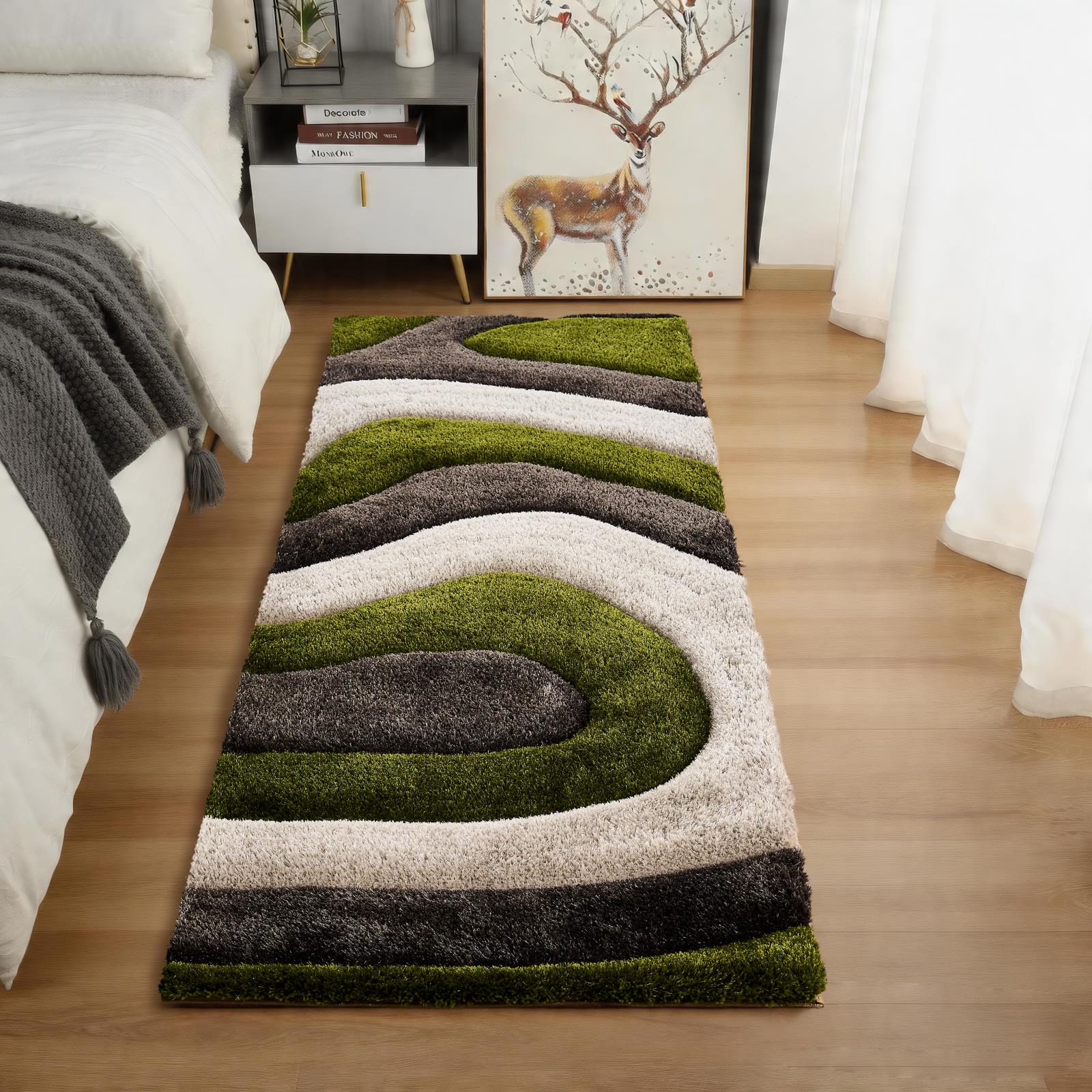 Mateos MS75 Green Shag Rug — view 3