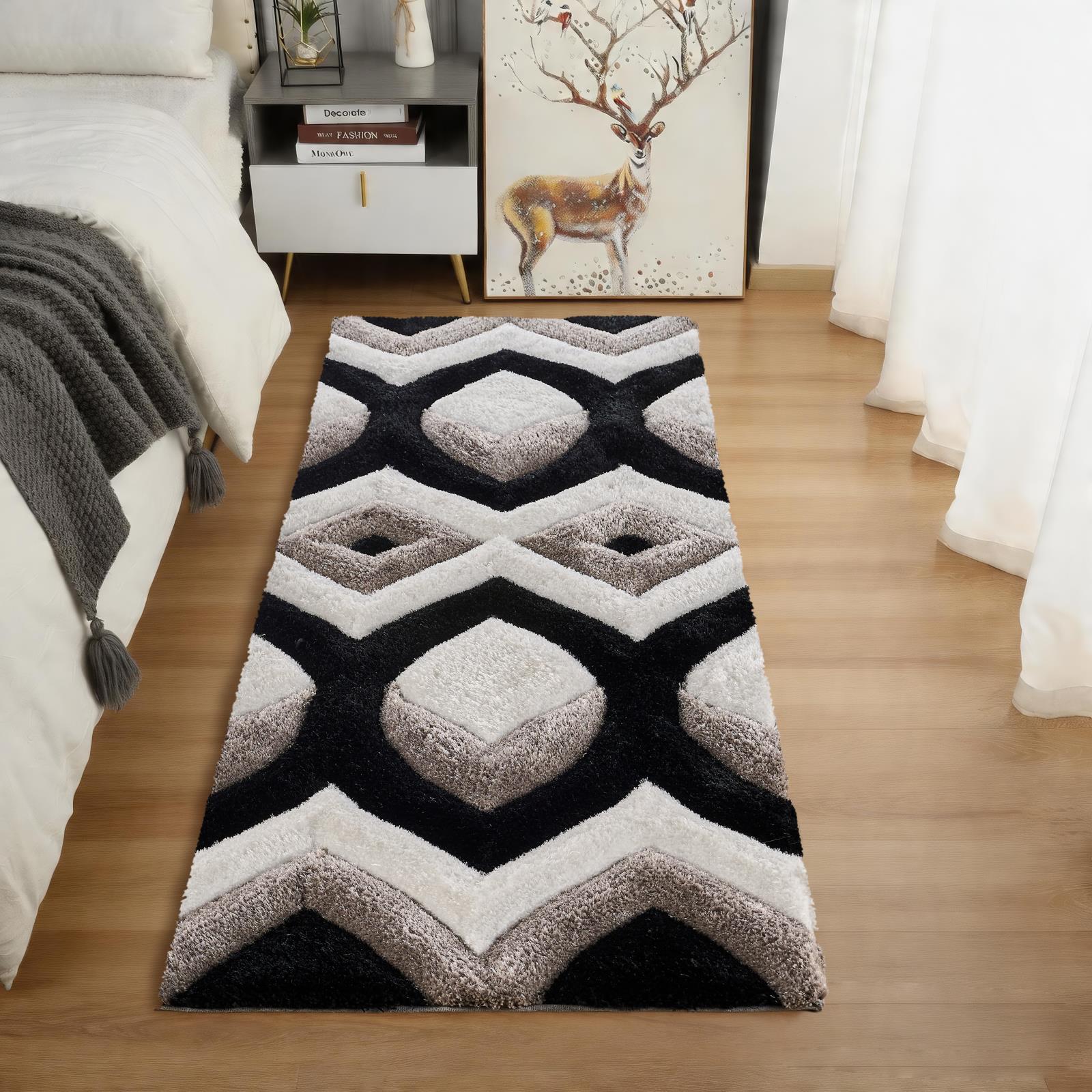 Mateos MS80 Black Shag Rug — view 3