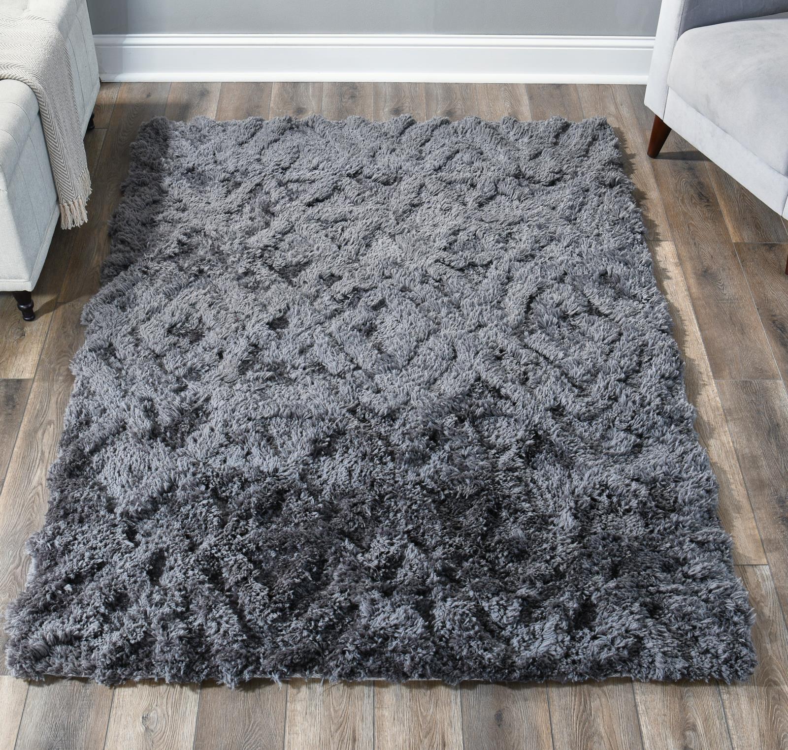 Eva EV05 Dark Gray Shag Rug — view 2