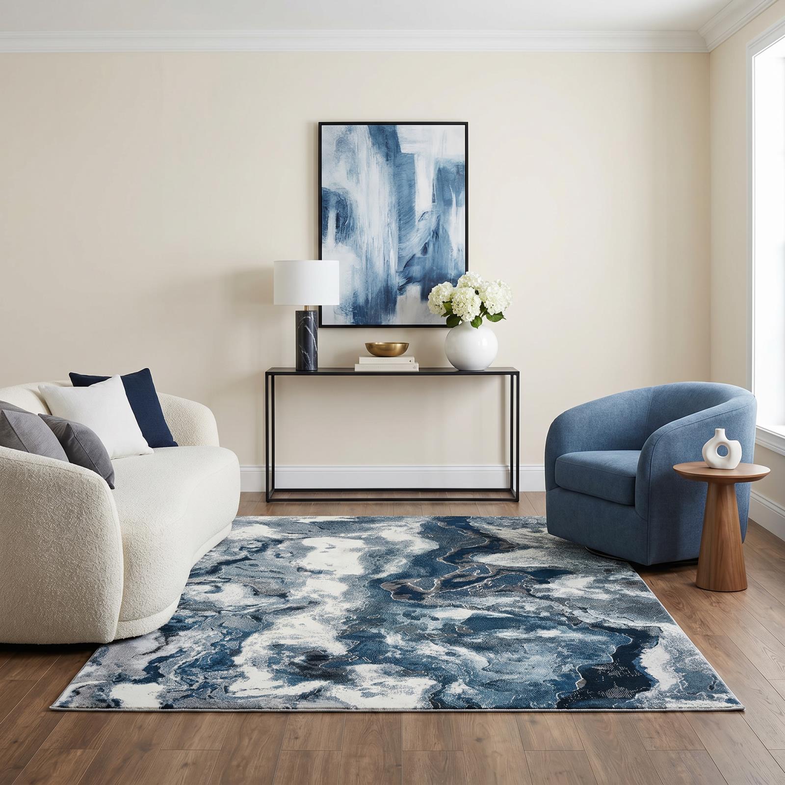 Layan LY02 Blue Area Rug