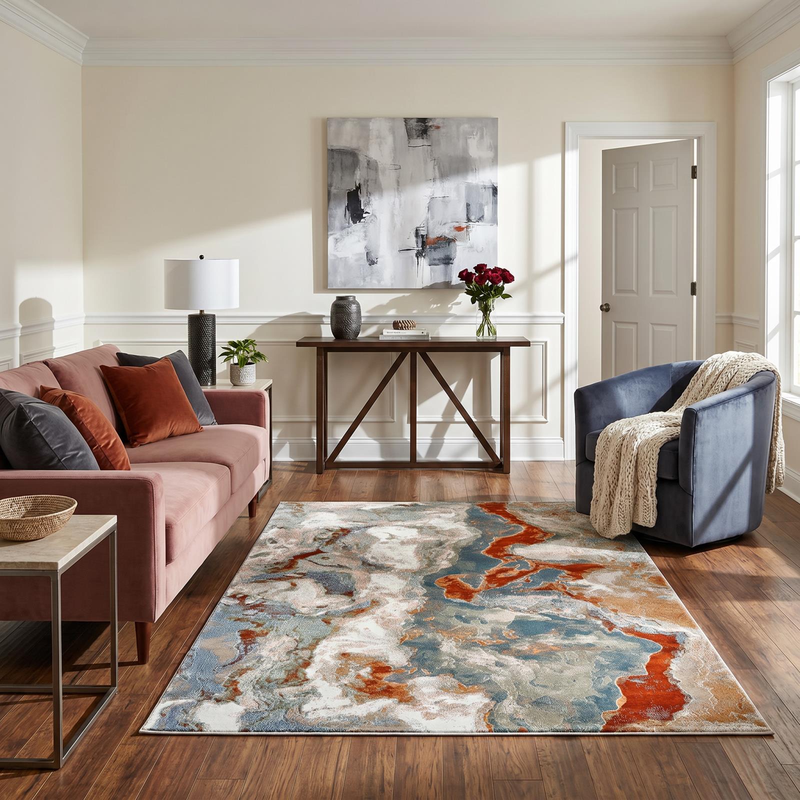 Layan LY04 Rust Area Rug
