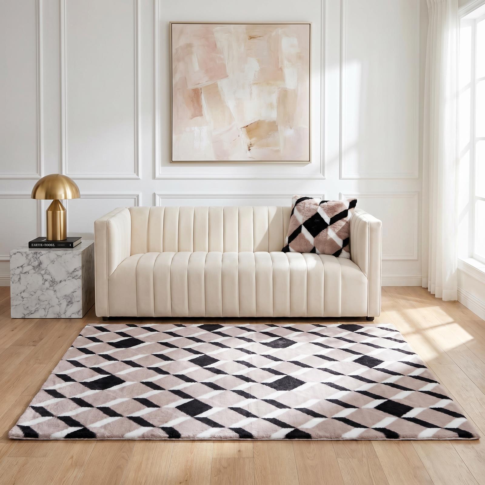 Luxury LX07 Pink Shag Rug