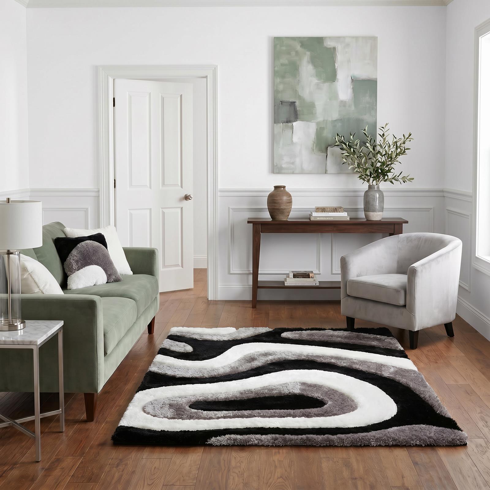 Mateos MS02 White Shag Rug