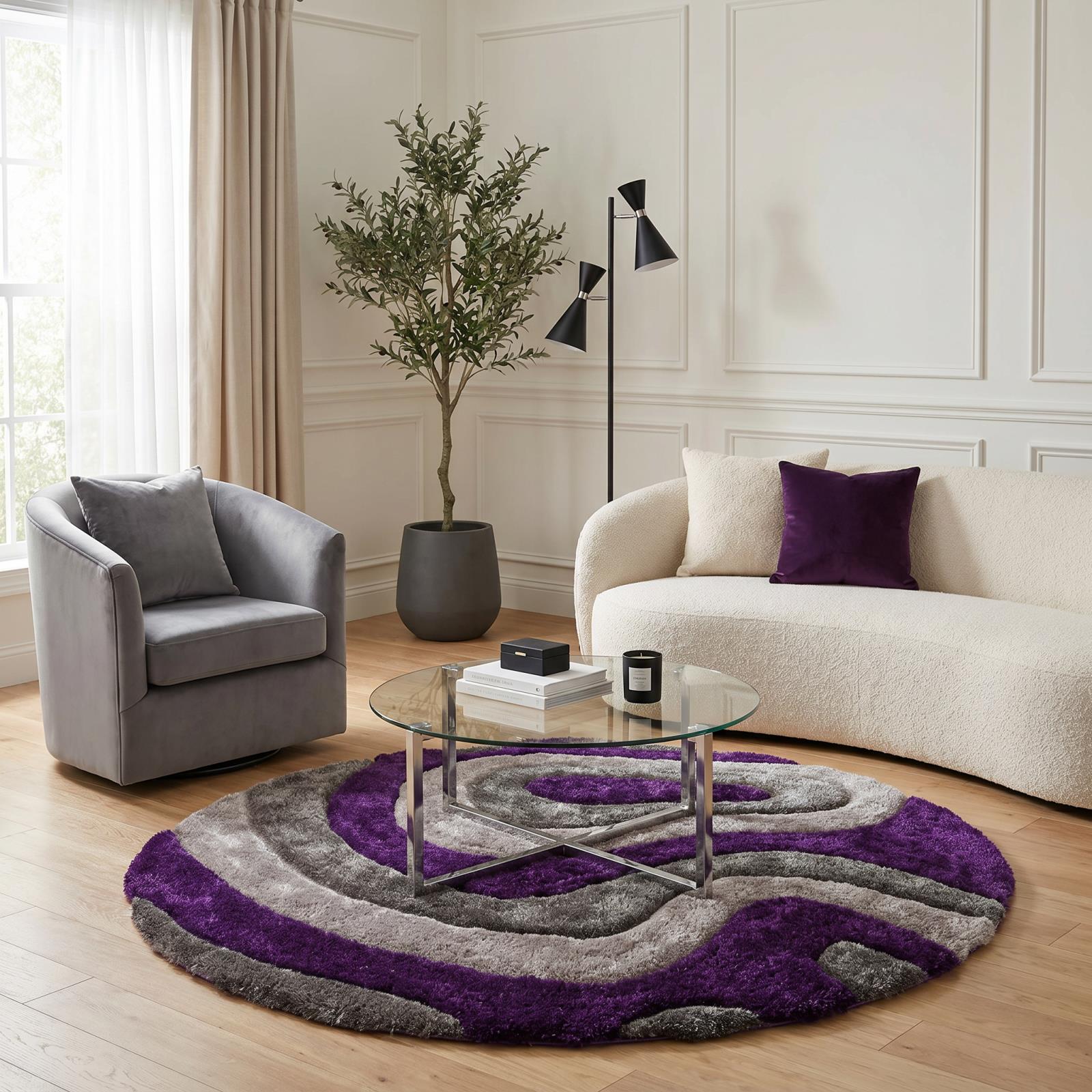Mateos MS04 Purple Shag Rug — view 7