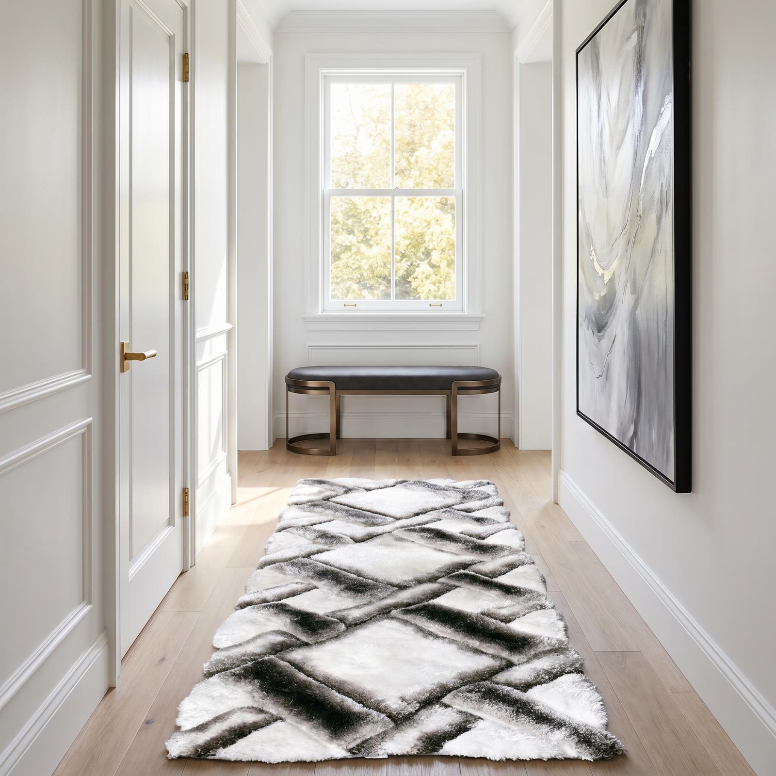 Mateos MS06 White Shag Rug — view 9