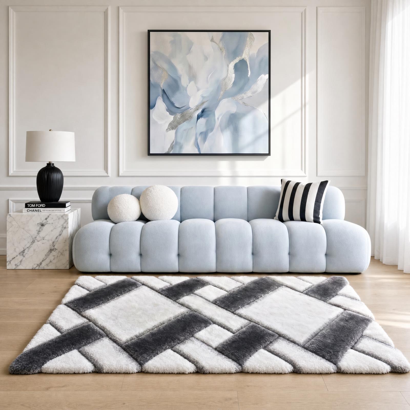 Mateos MS06 White Shag Rug