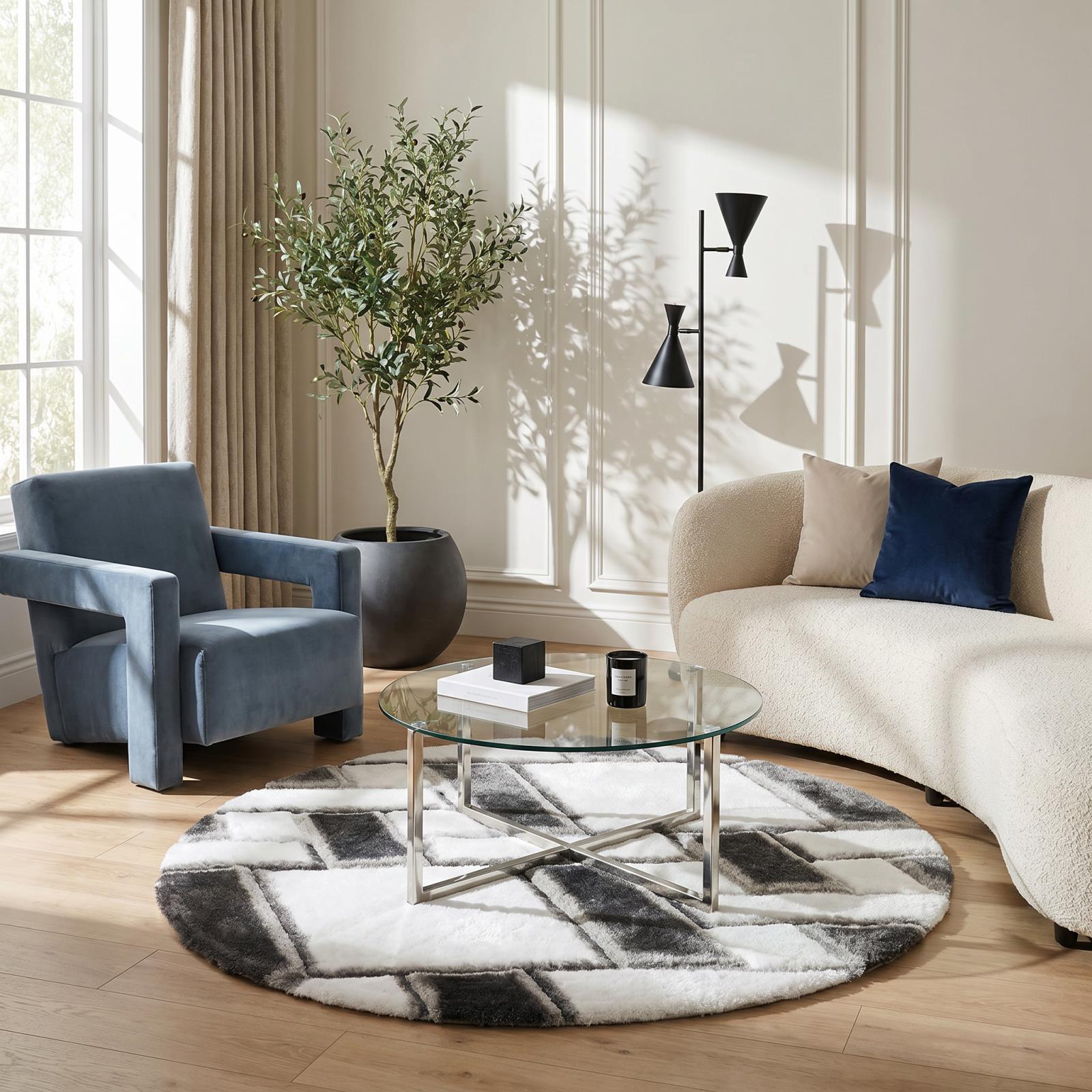 Mateos MS06 White Shag Rug — view 5
