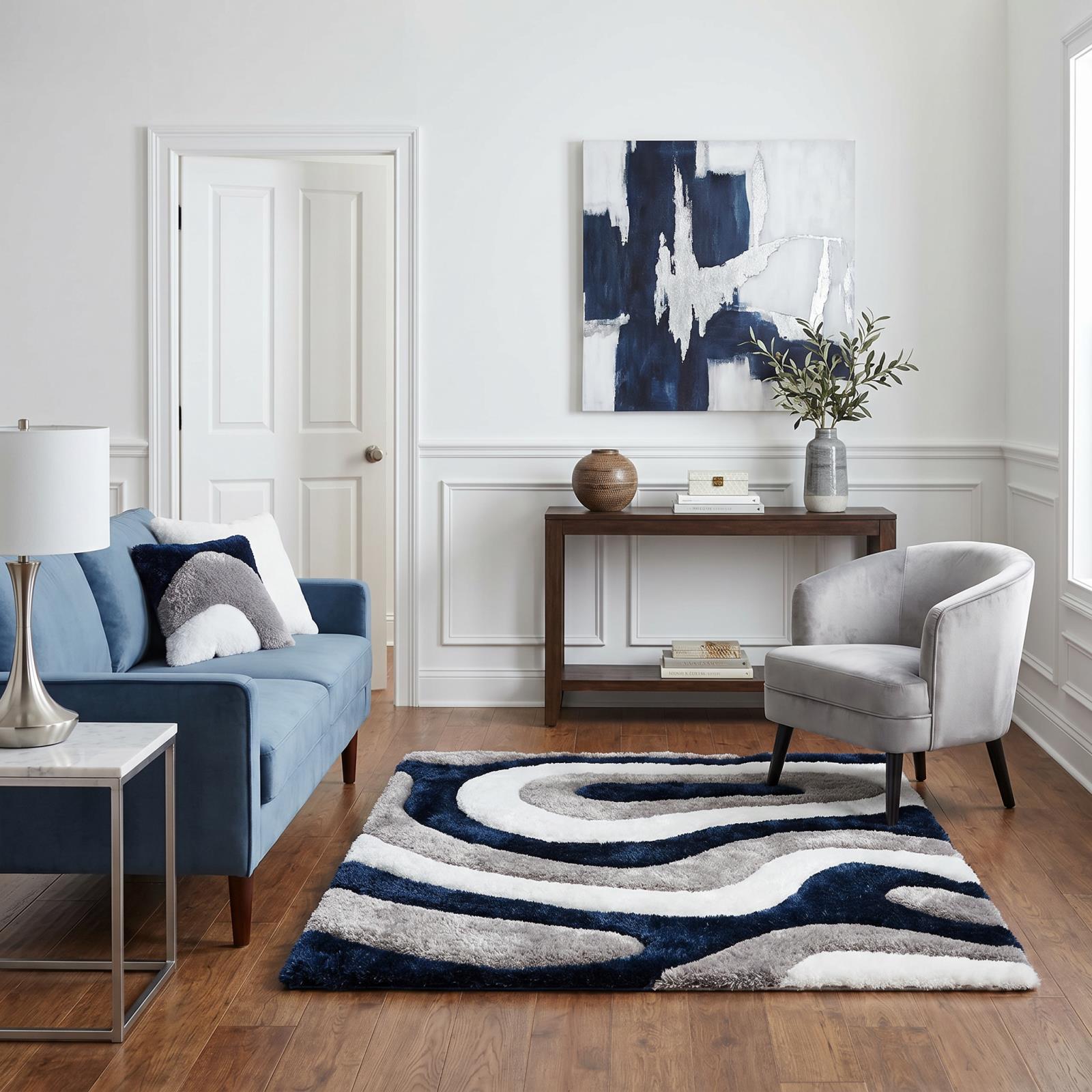 Mateos MS07 Blue Shag Rug
