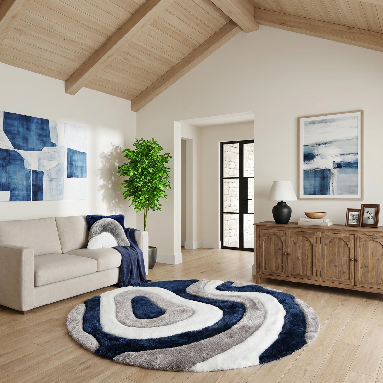 Mateos MS07 Blue Shag Rug — view 7