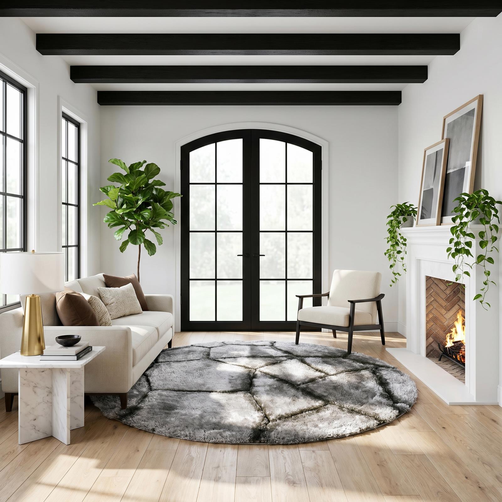 Mateos MS23 Gray Shag Rug — view 3