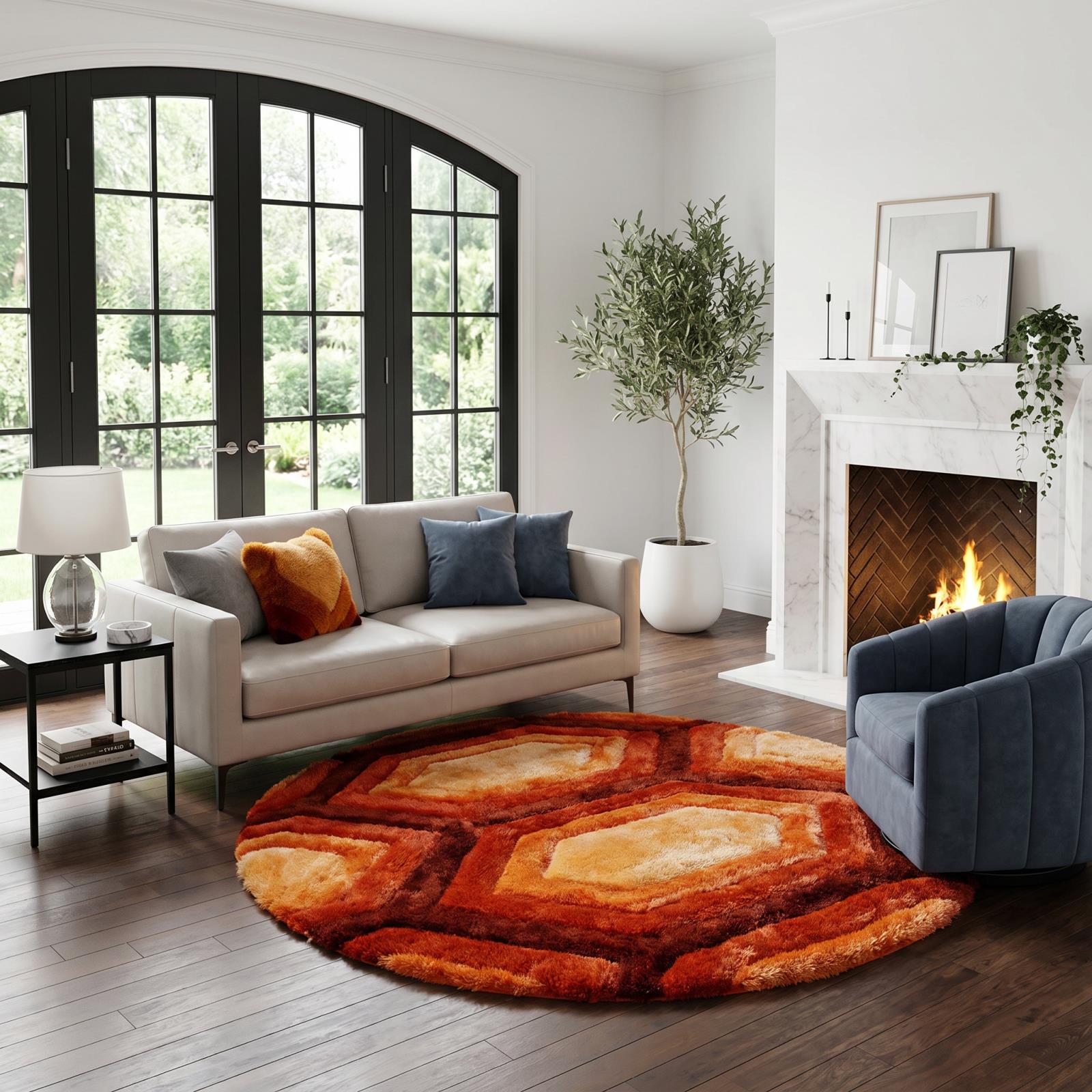 Mateos MS52 Orange Shag Rug — view 6