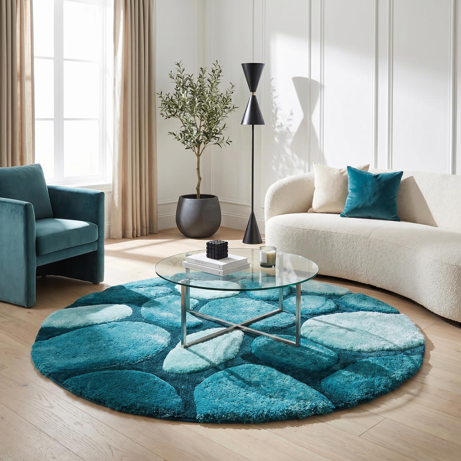 Mateos MS54 Blue Shag Rug — view 5