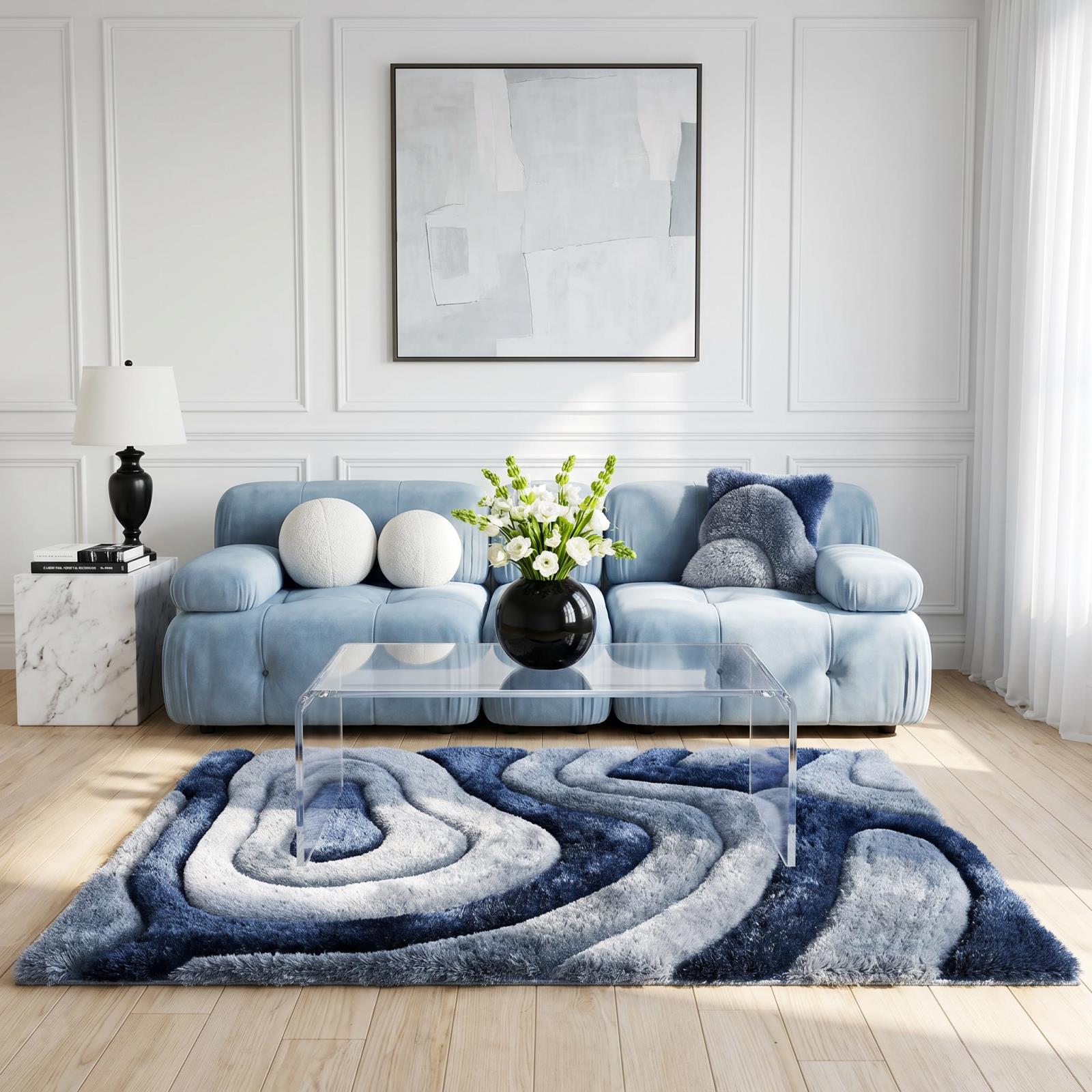 Mateos MS65 Silver Gray Shag Rug