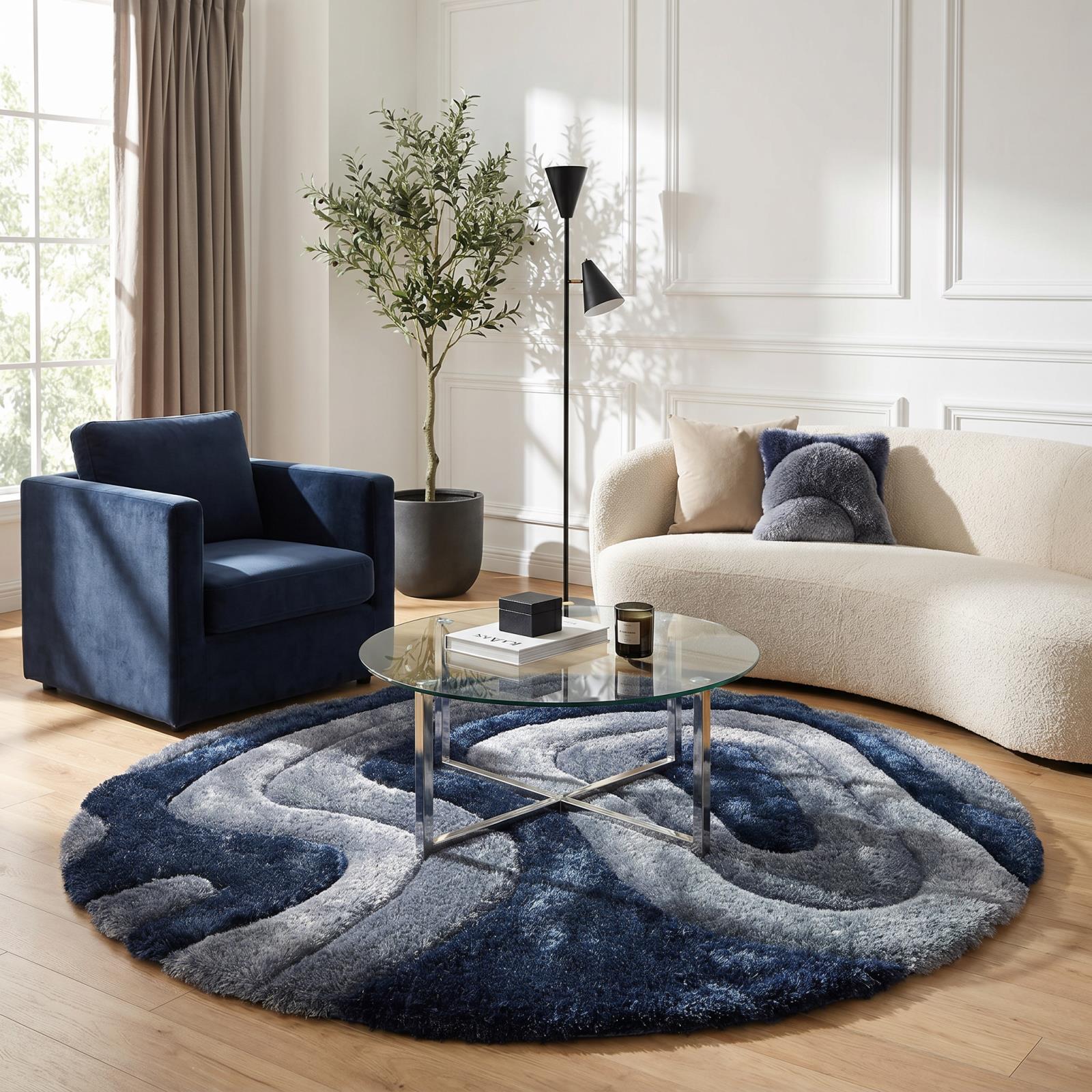 Mateos MS65 Silver Gray Shag Rug — view 6