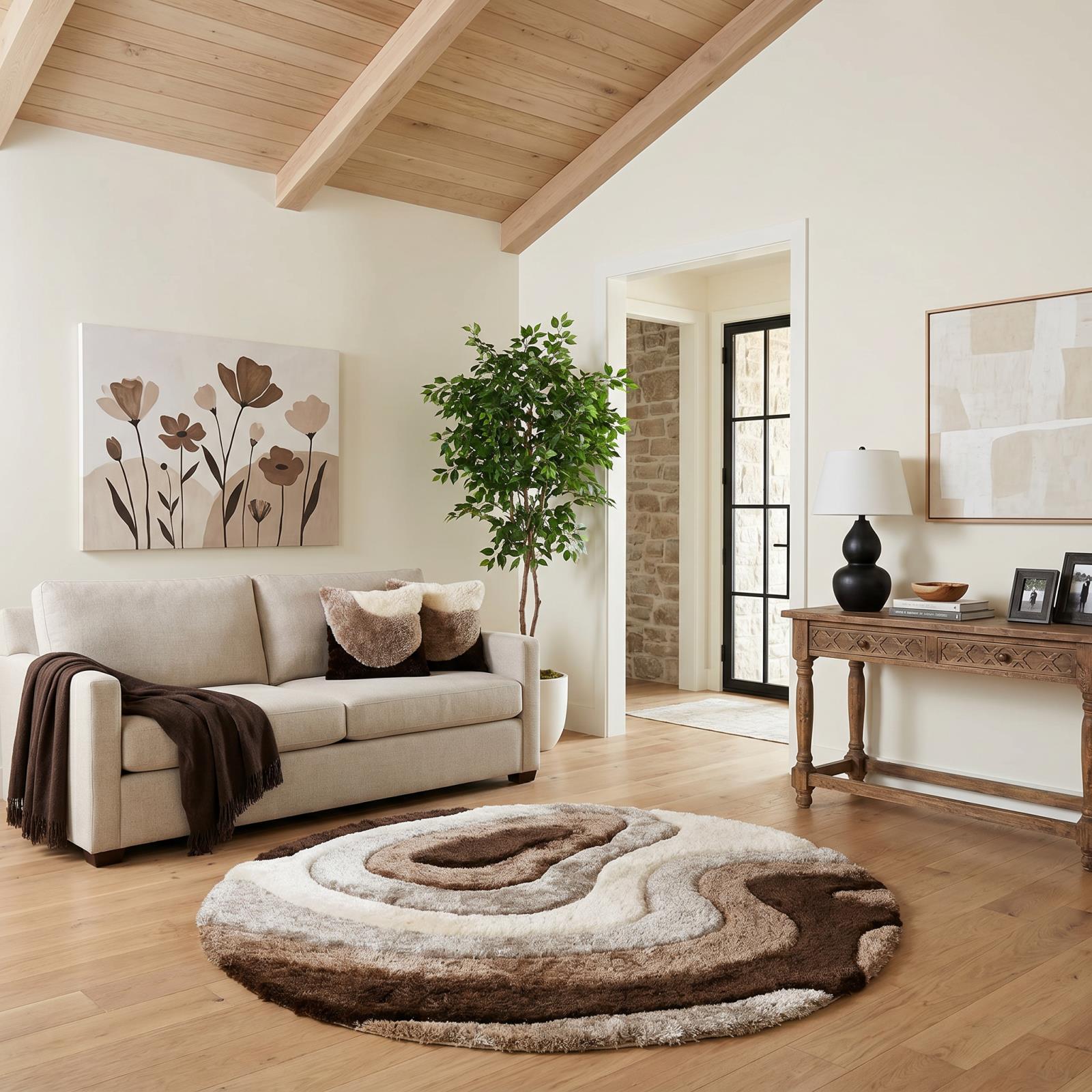 Mateos MS66 Dark Brown Shag Rug — view 7
