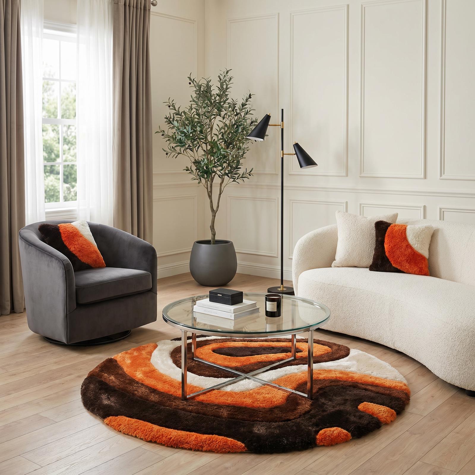Mateos MS67 Orange Shag Rug — view 4