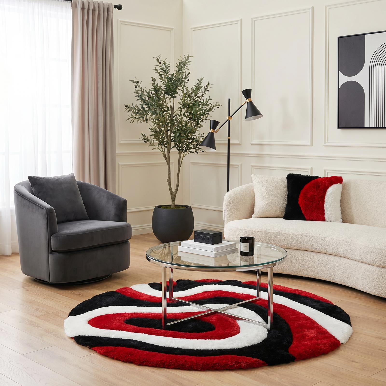 Mateos MS71 Red Shag Rug — view 3