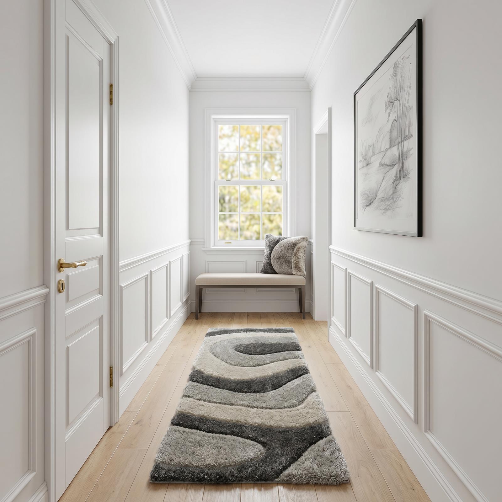 Mateos MS72 Charcoal Gray Shag Rug — view 5