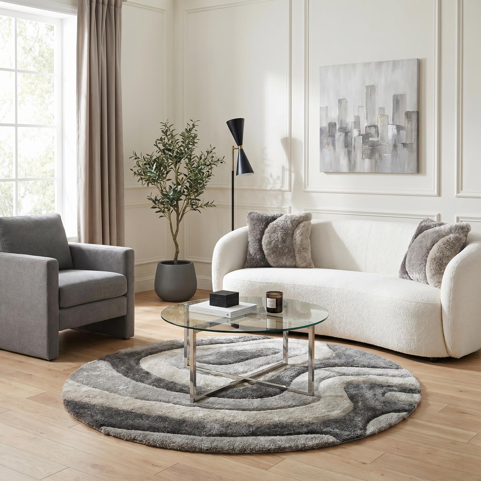 Mateos MS72 Charcoal Gray Shag Rug — view 3