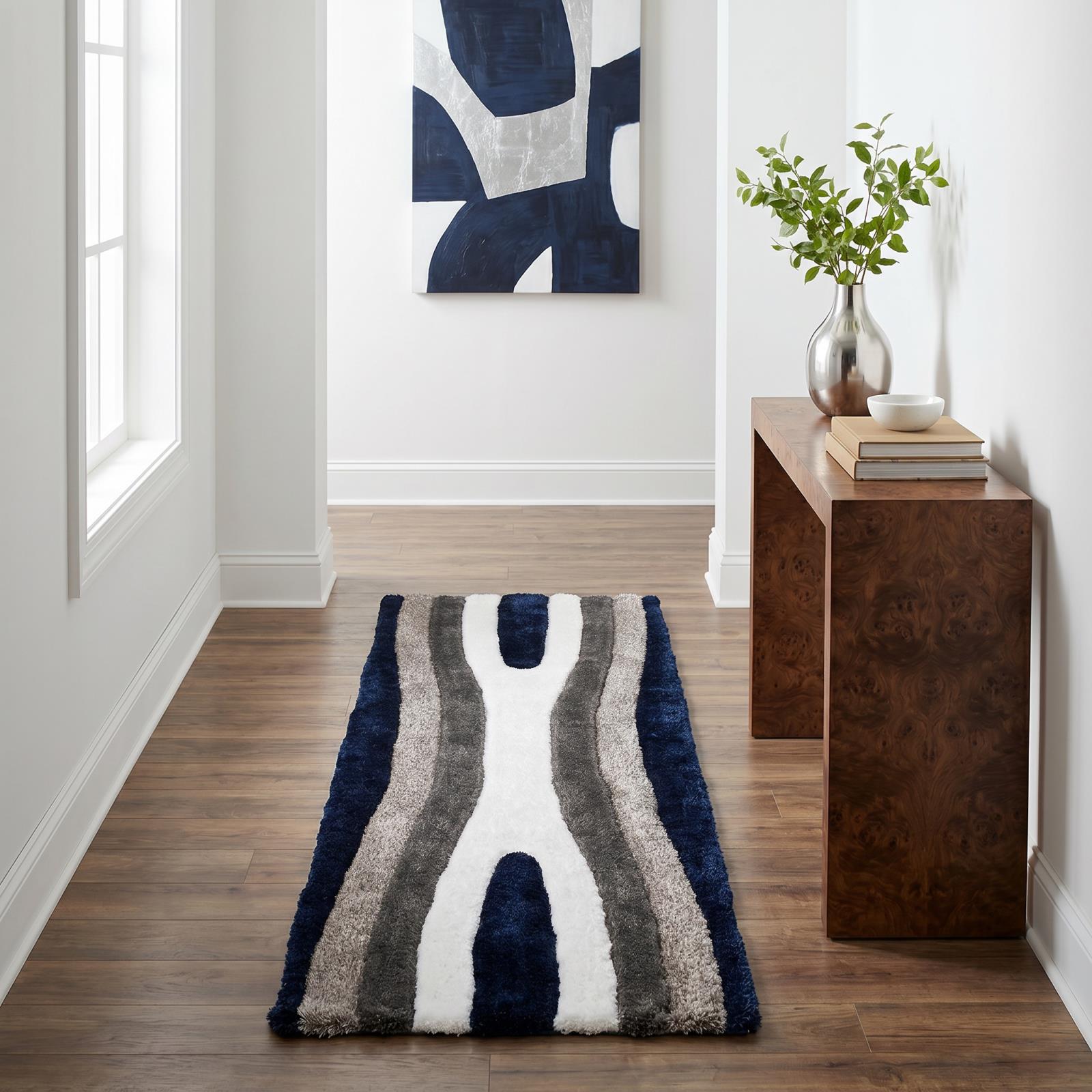 Mateos MS77 Navy Blue Shag Rug — view 7
