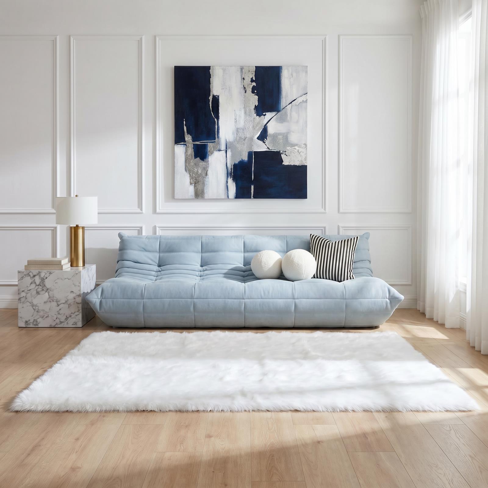 Flokati FA01 White Shag Rug