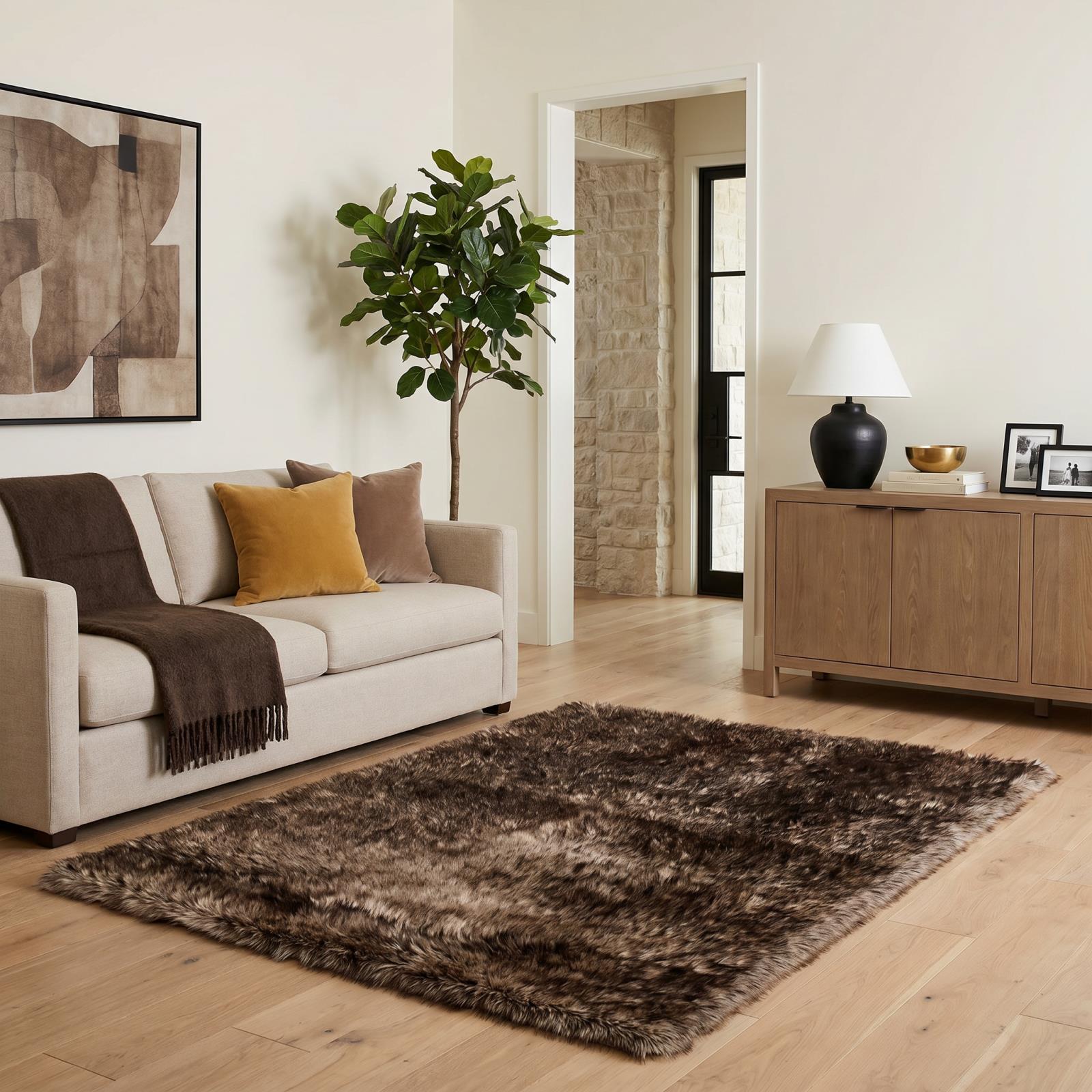 Flokati FA03 Brown Shag Rug