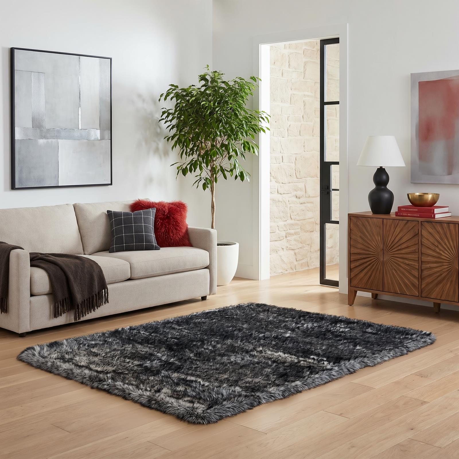 Flokati FA04 Black Shag Rug