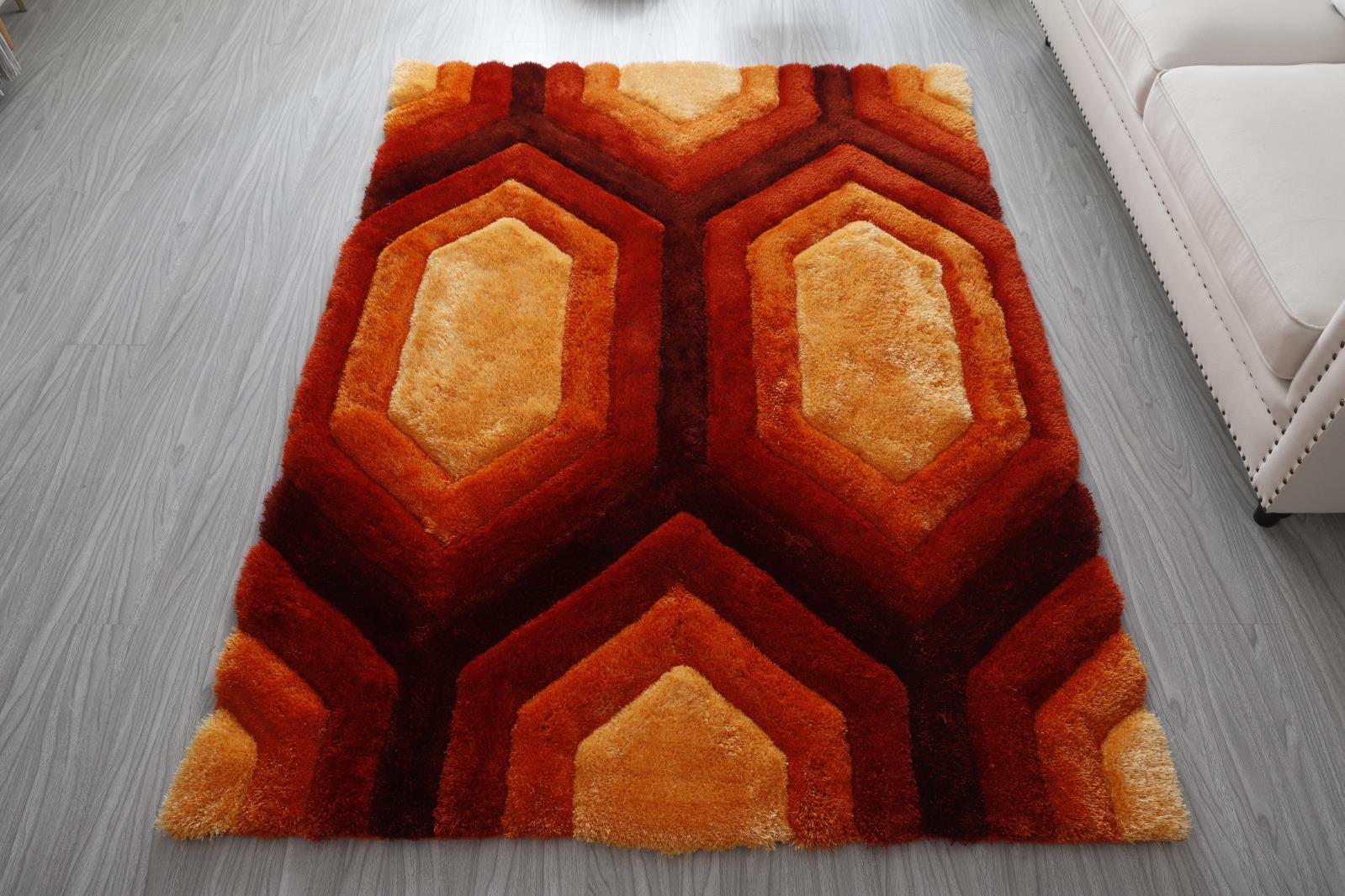 Mateos MS52 Orange Shag Rug — view 9