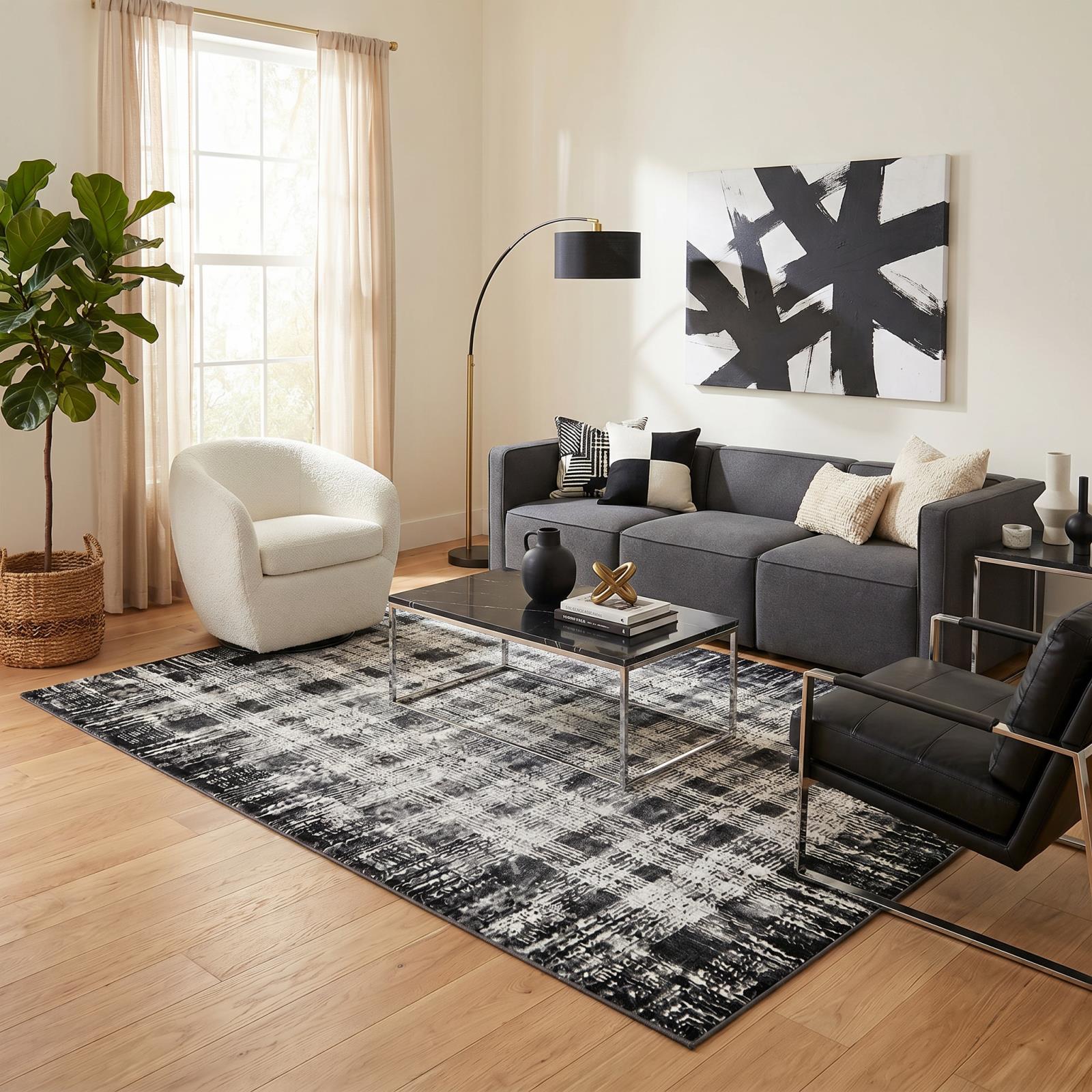 Alloy AY05 Black Area Rug