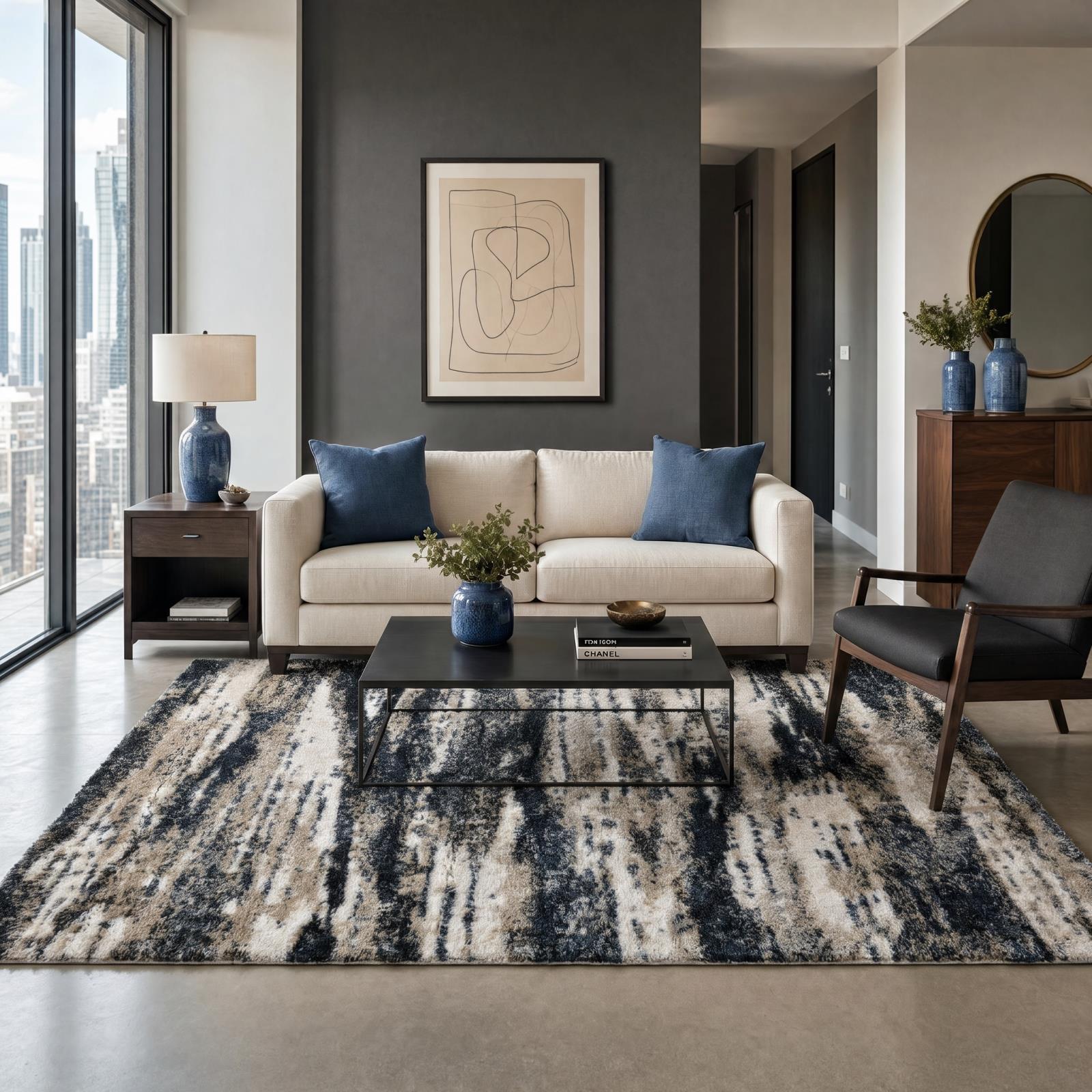 Emily EY02 Beige Shag Rug — view 2