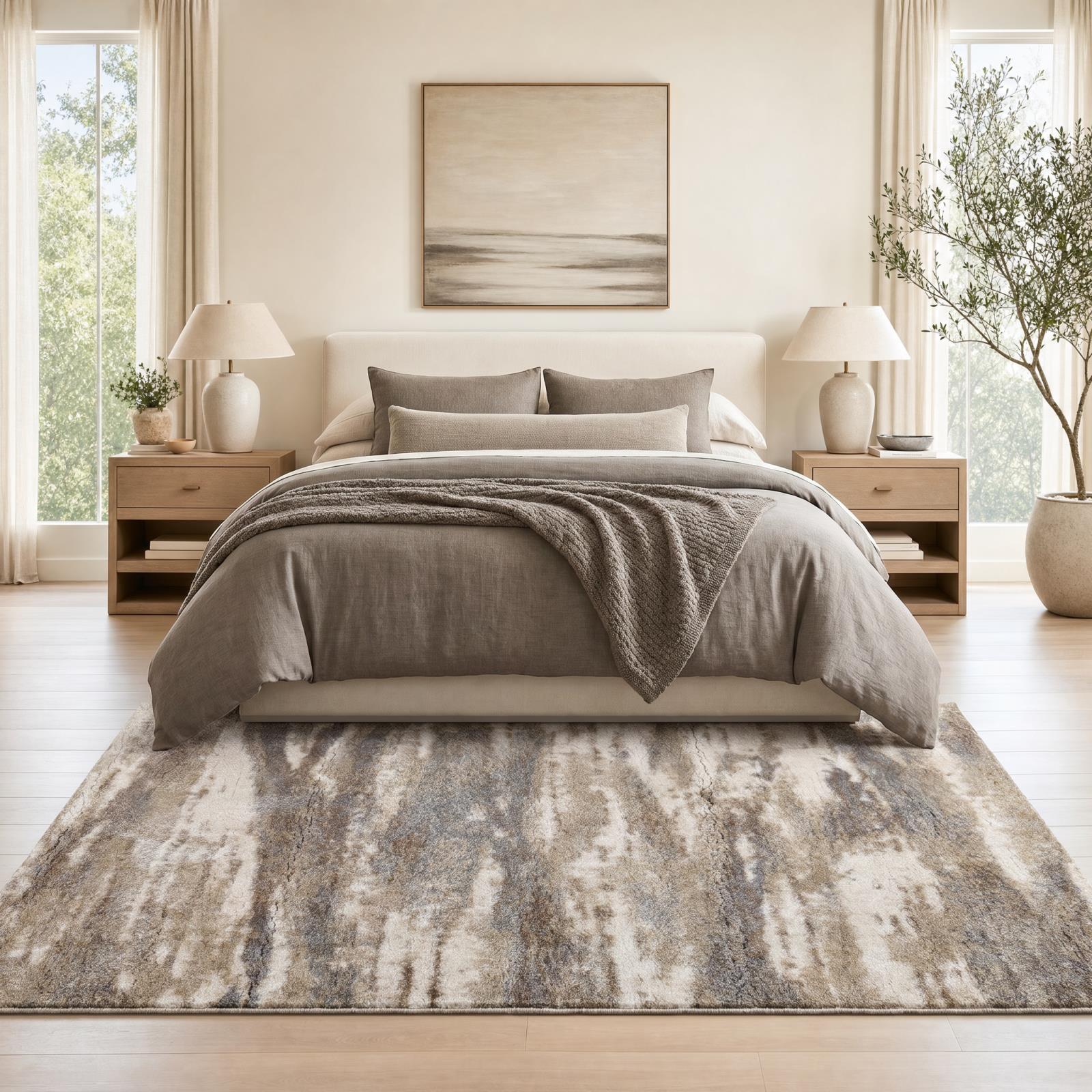 Emily EY04 Light Beige Shag Rug
