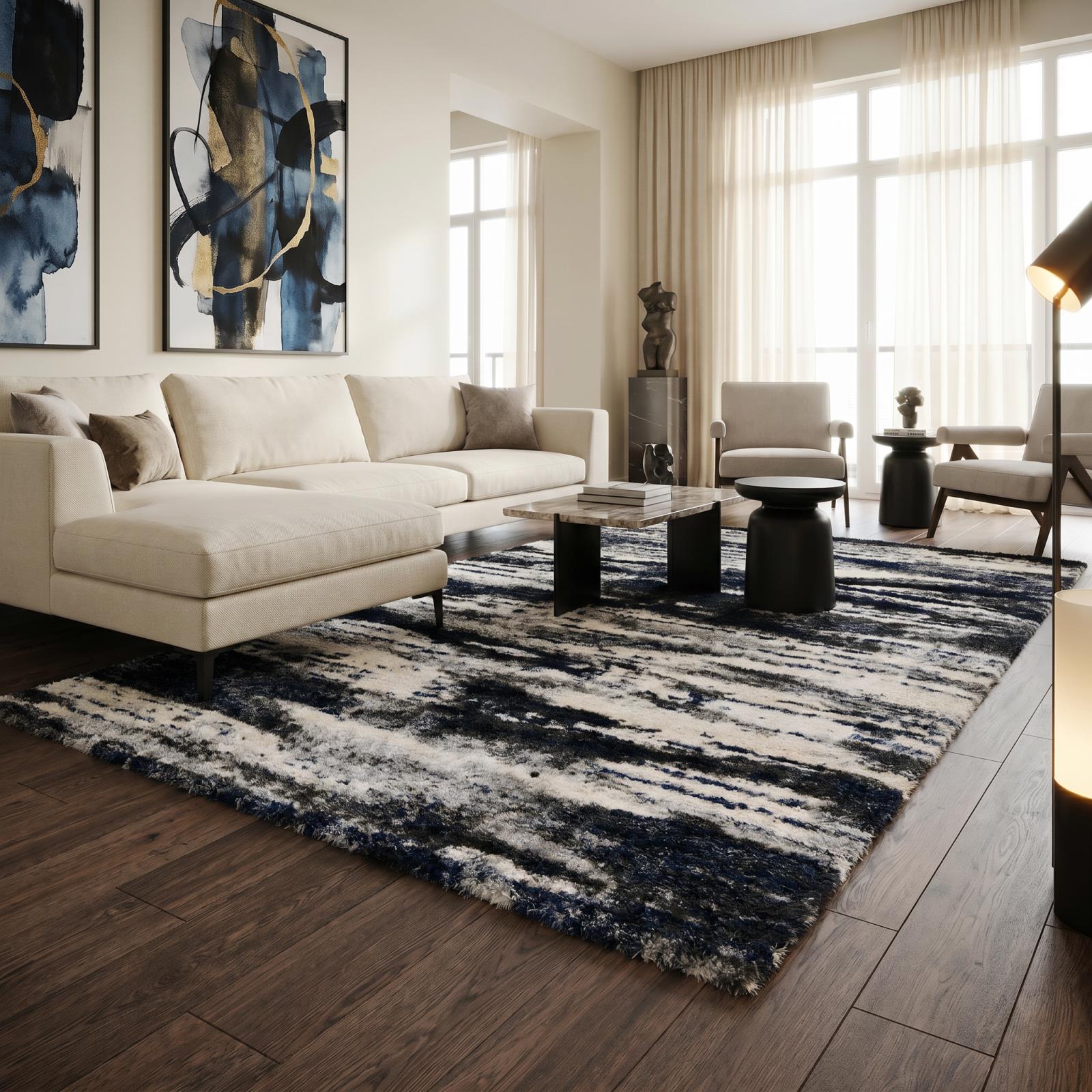 Emily EY05 Gray Shag Rug — view 2