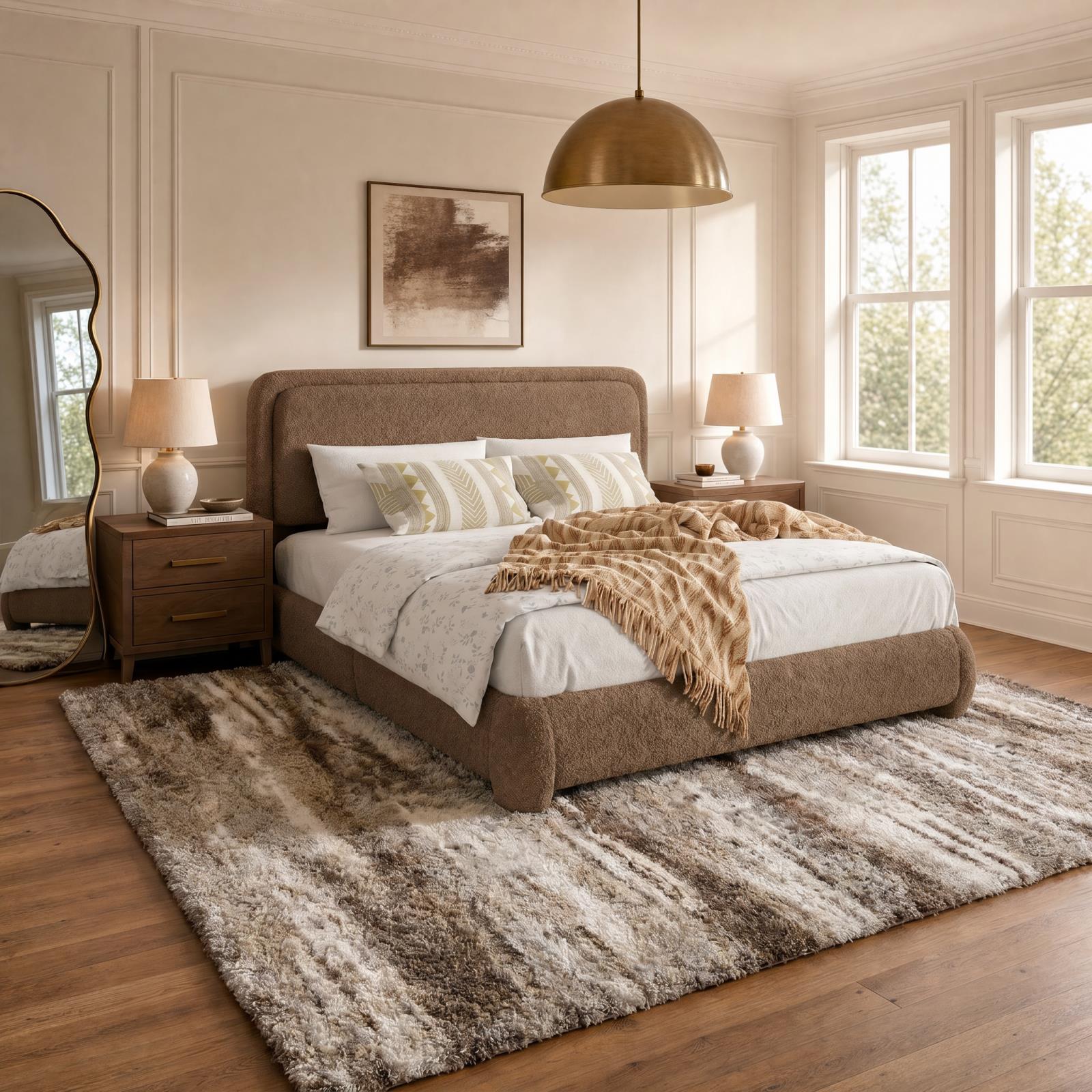 Emily EY06 Beige Shag Rug