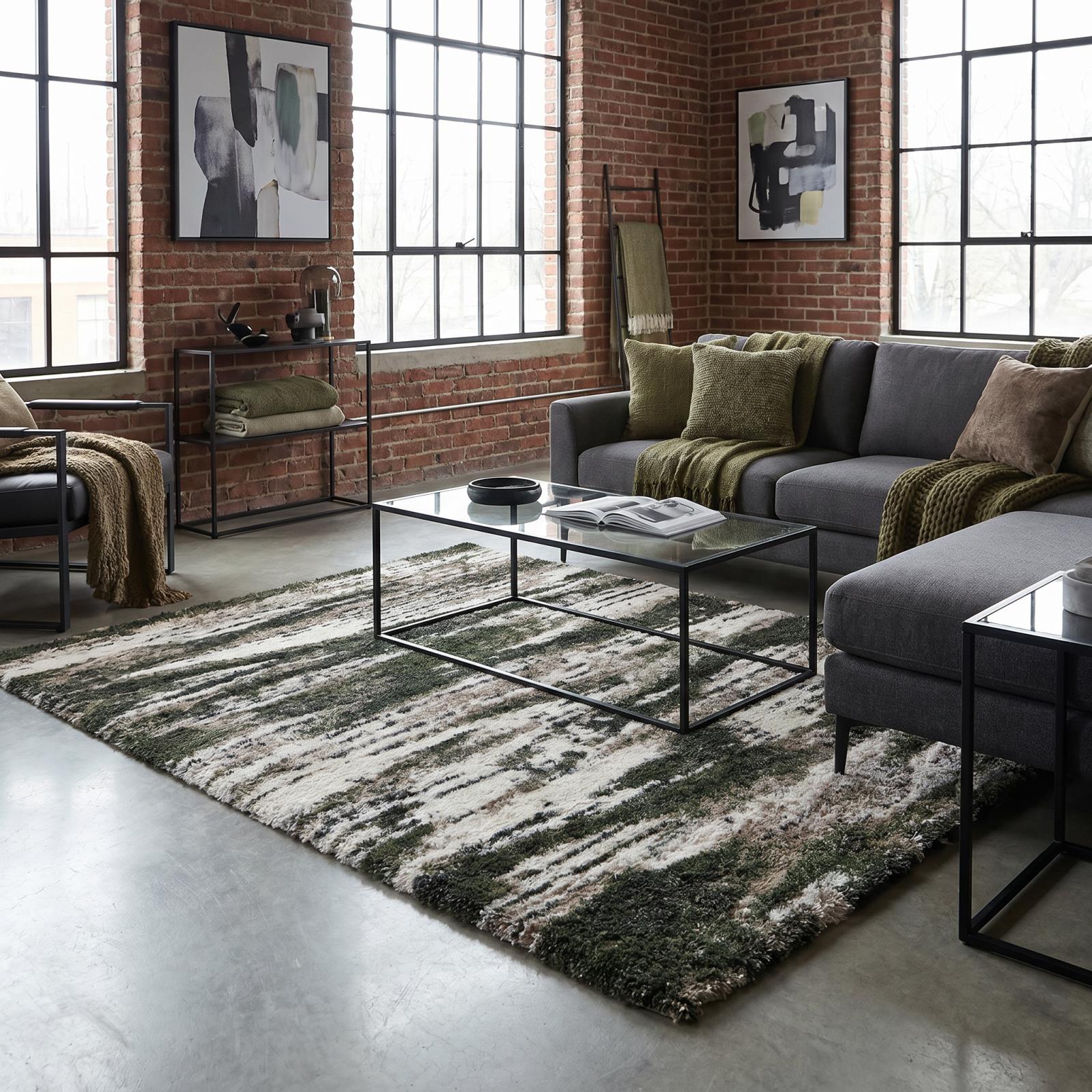 Emily EY08 Beige Shag Rug