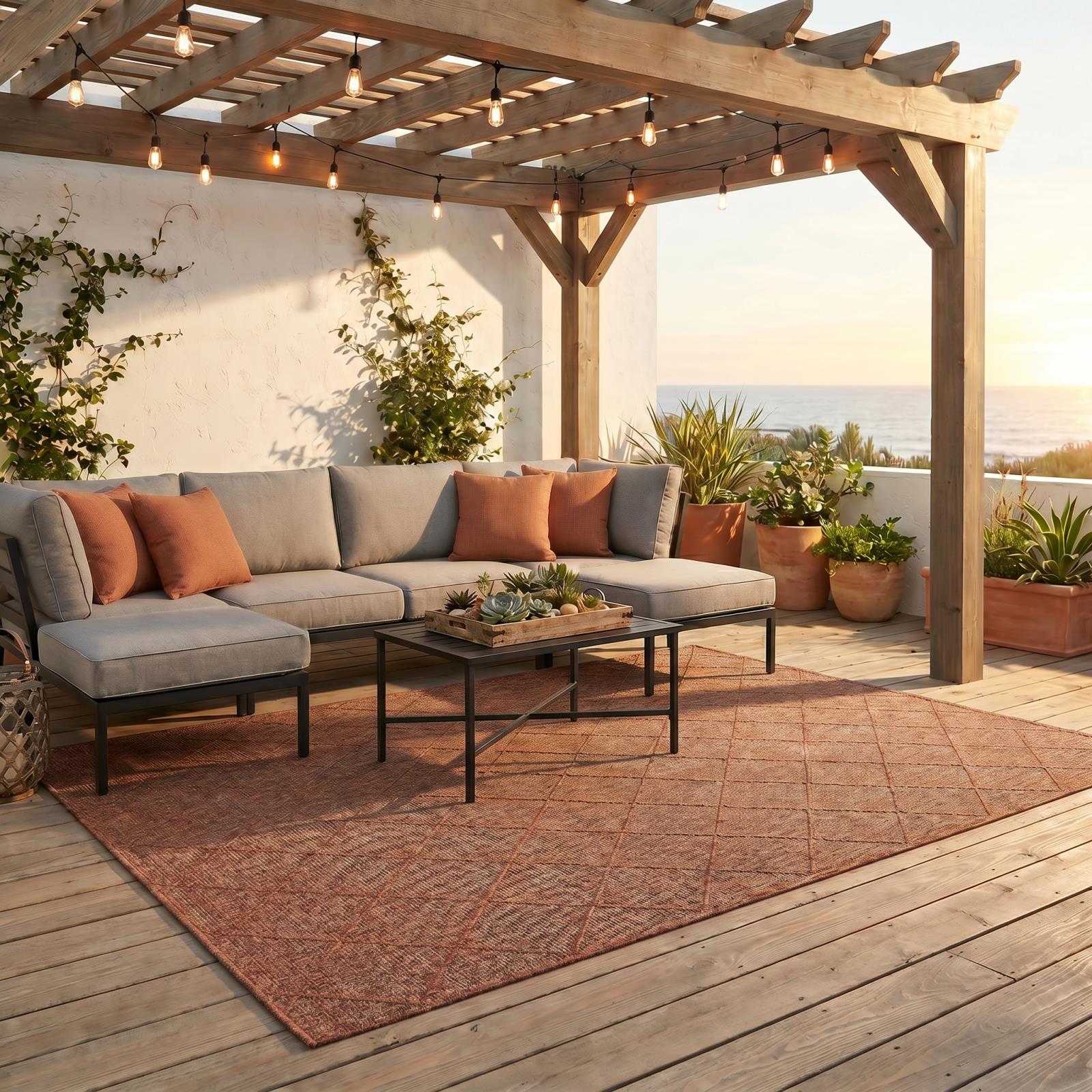 Larissa LS05 Rust Indoor/Outdoor Rug