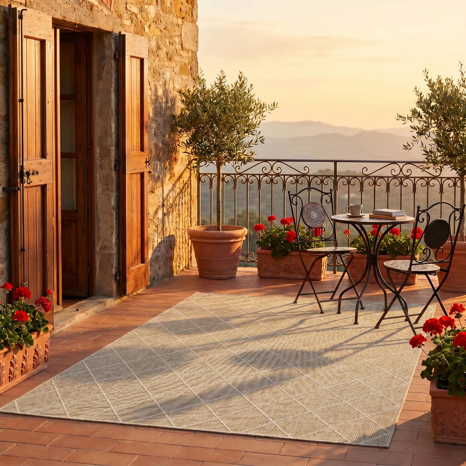 Larissa LS09 Beige Indoor/Outdoor Rug