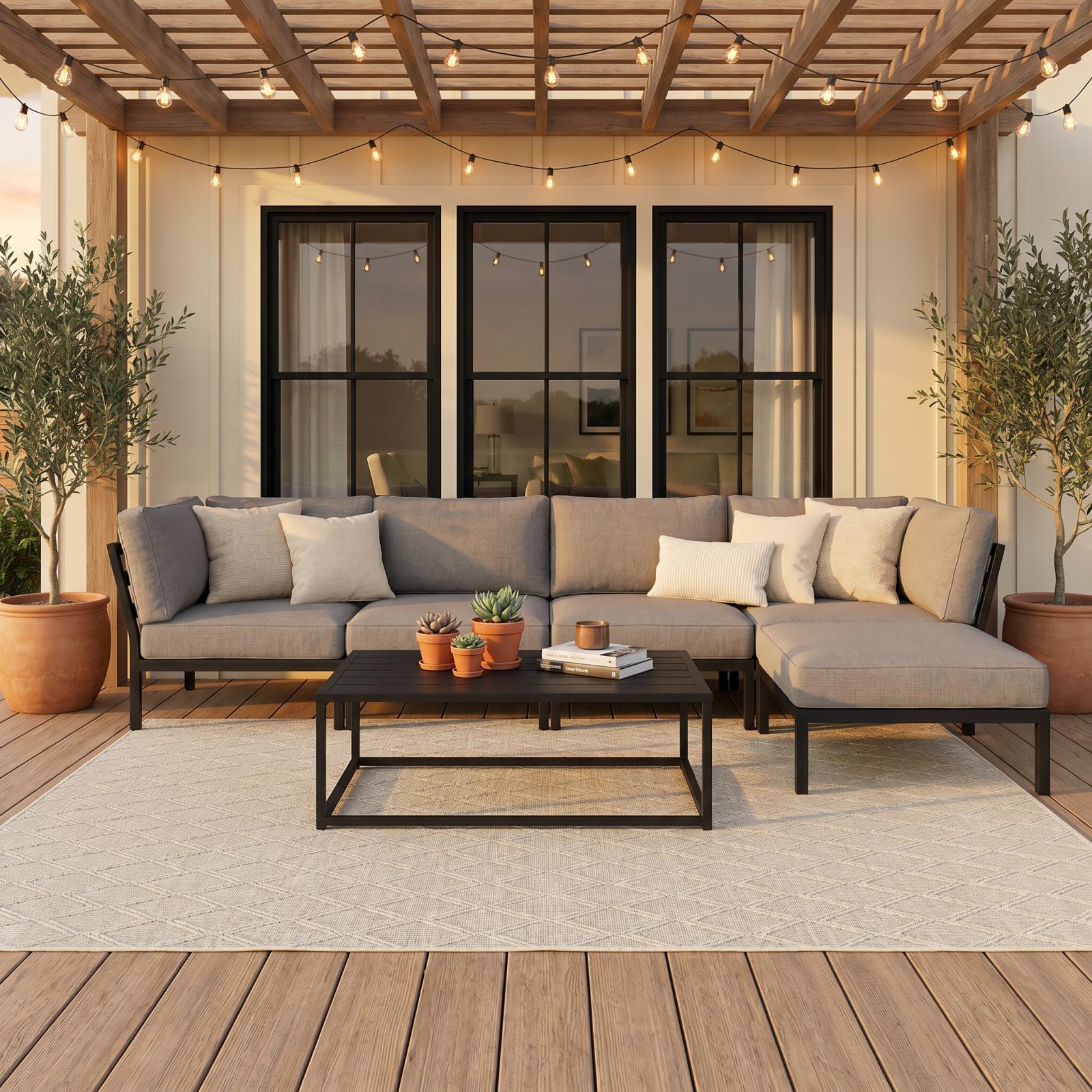 Larissa LS02 Cream Indoor/Outdoor Rug — view 6