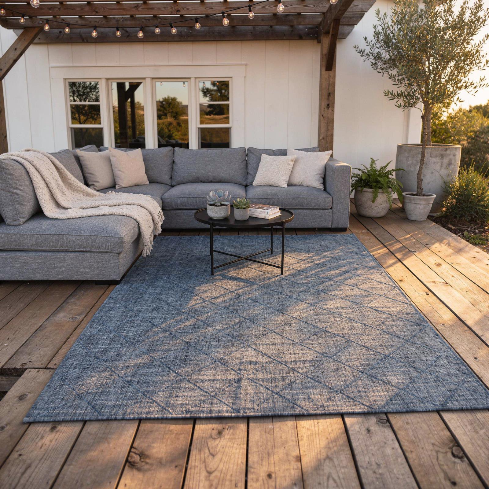Larissa LS03 Blue Indoor/Outdoor Rug — view 7