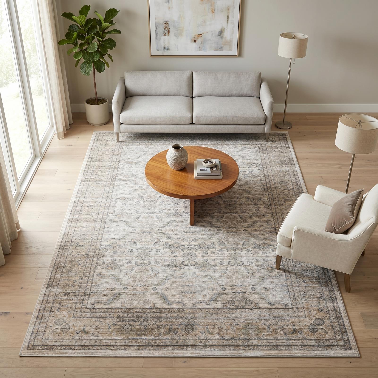 Pure Luxe PL01 Cream Area Rug — view 2