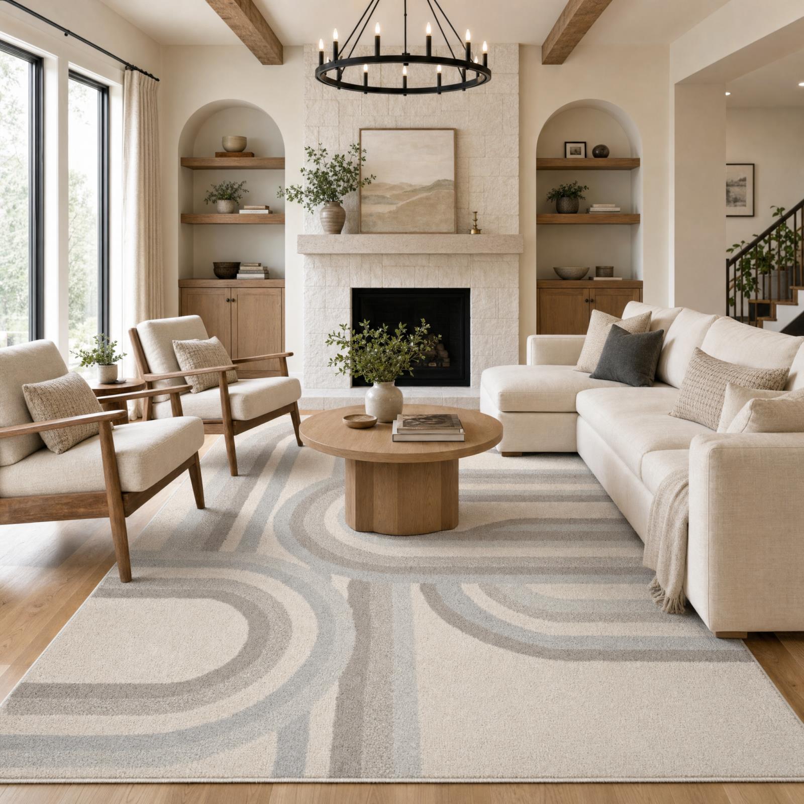 Tike TI03 Cream Area Rug