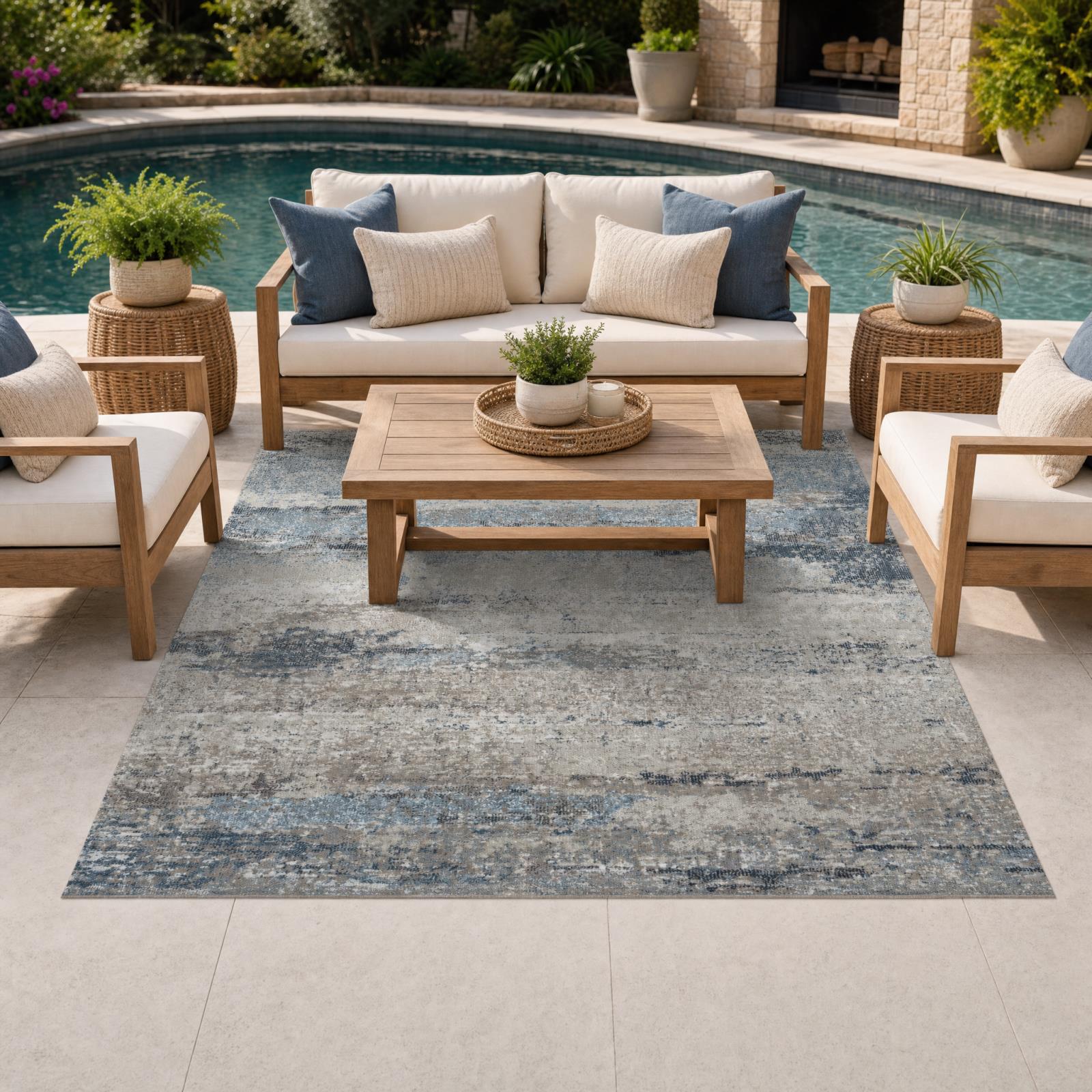 Trellis TL01 Gray Indoor/Outdoor Rug
