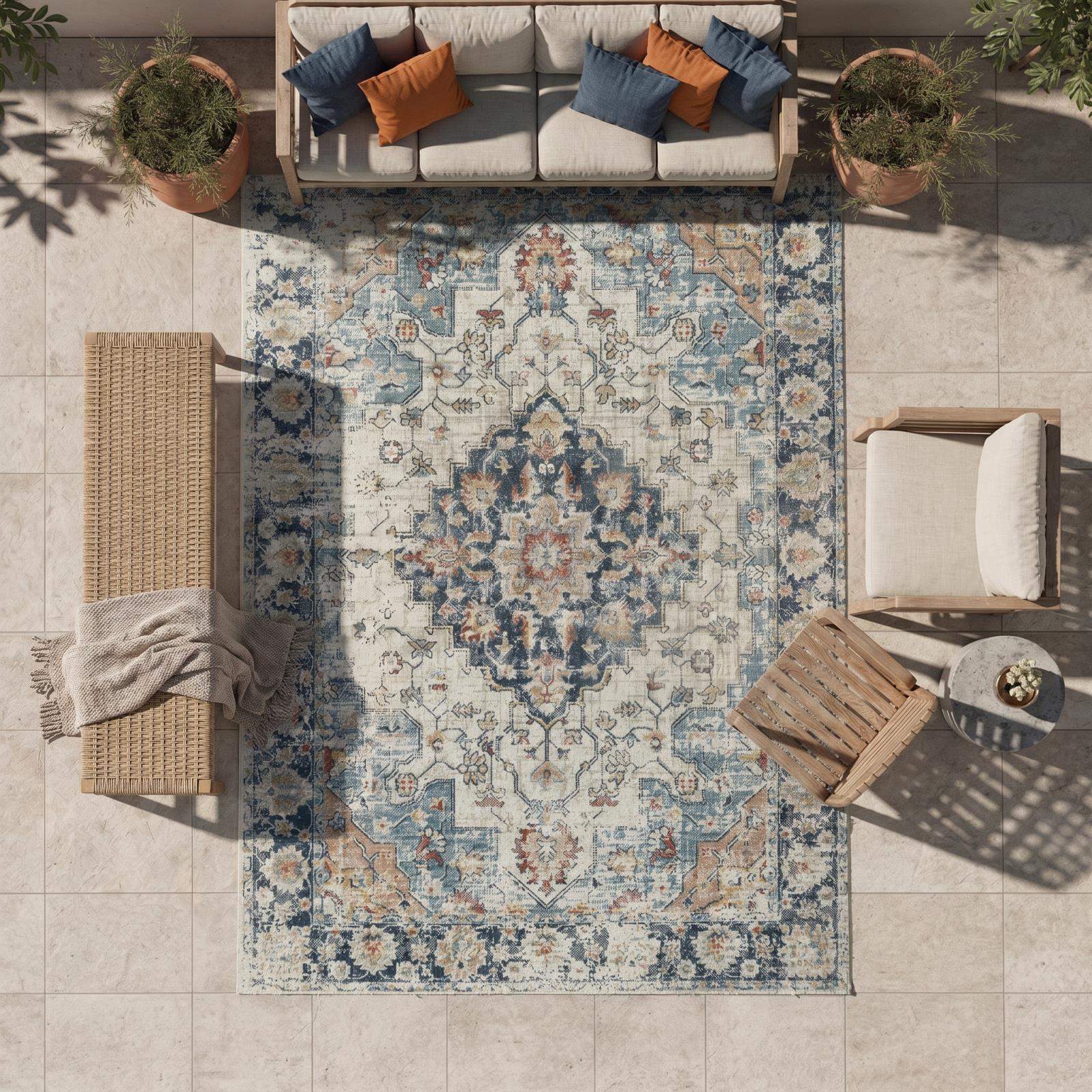 Trellis TL08 Cream Indoor/Outdoor Rug