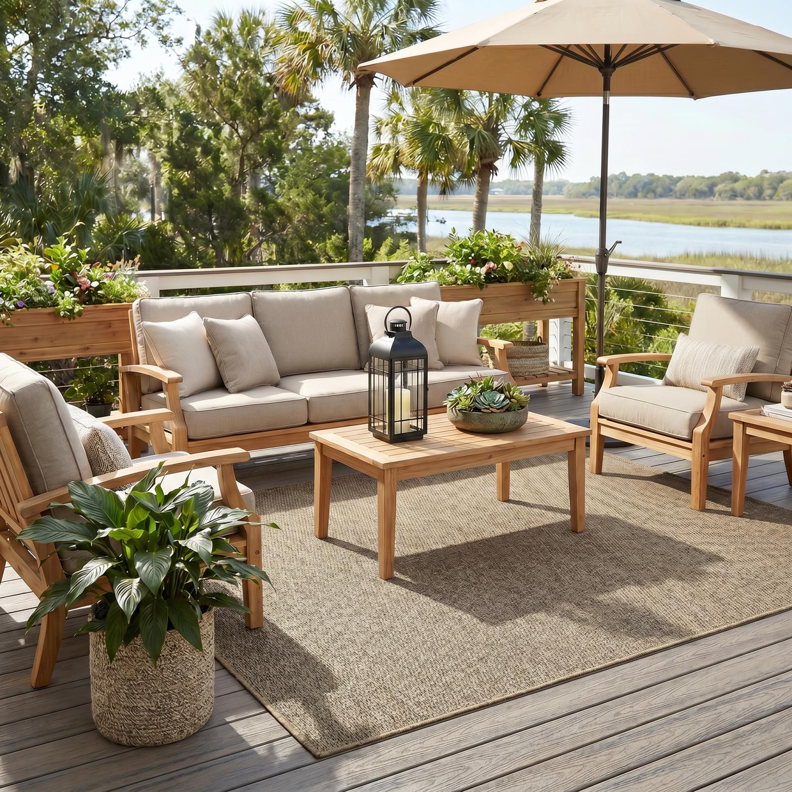 San Pedro SP01 Natural Tan Indoor/Outdoor Rug