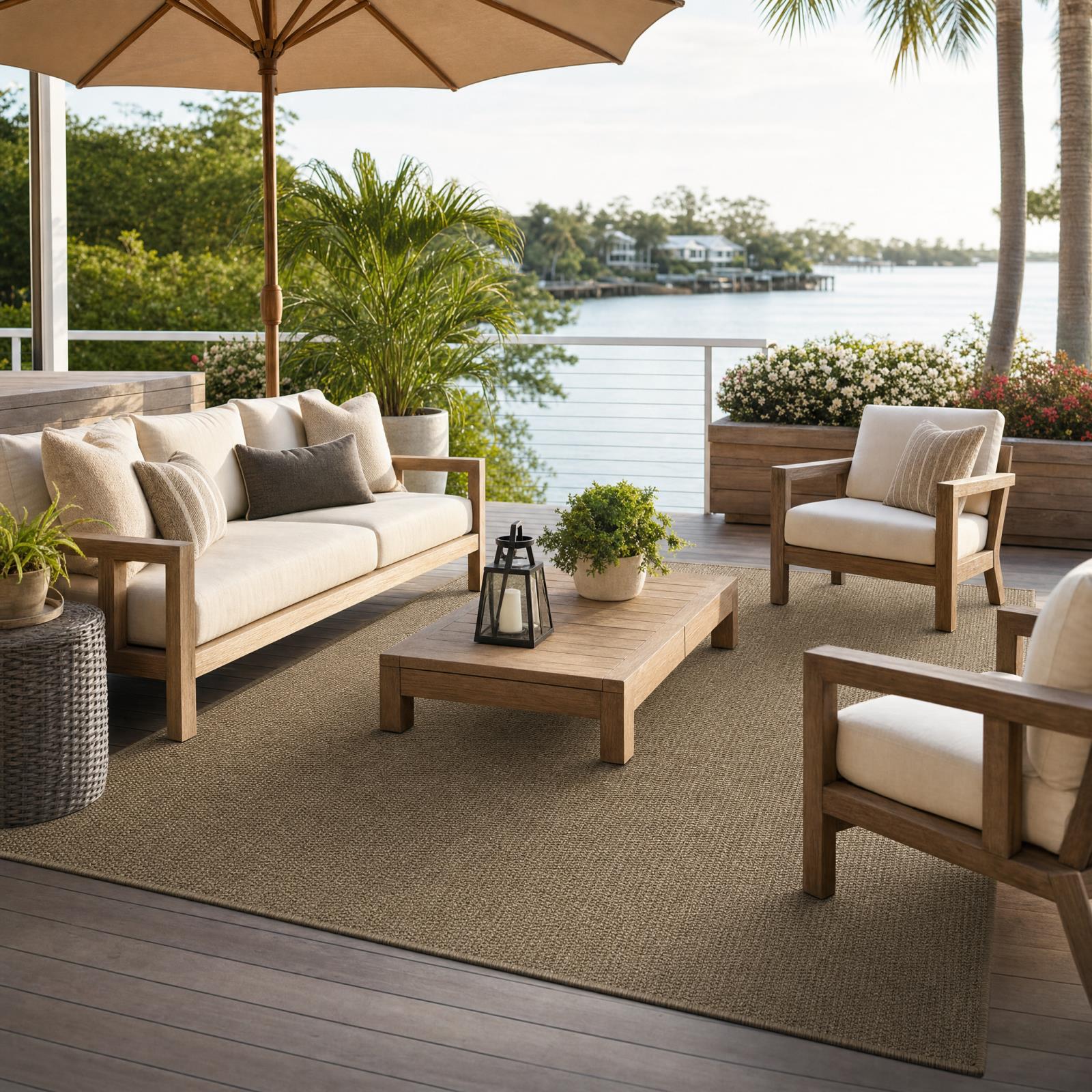 San Pedro SP01 Natural Tan Indoor/Outdoor Rug — view 7