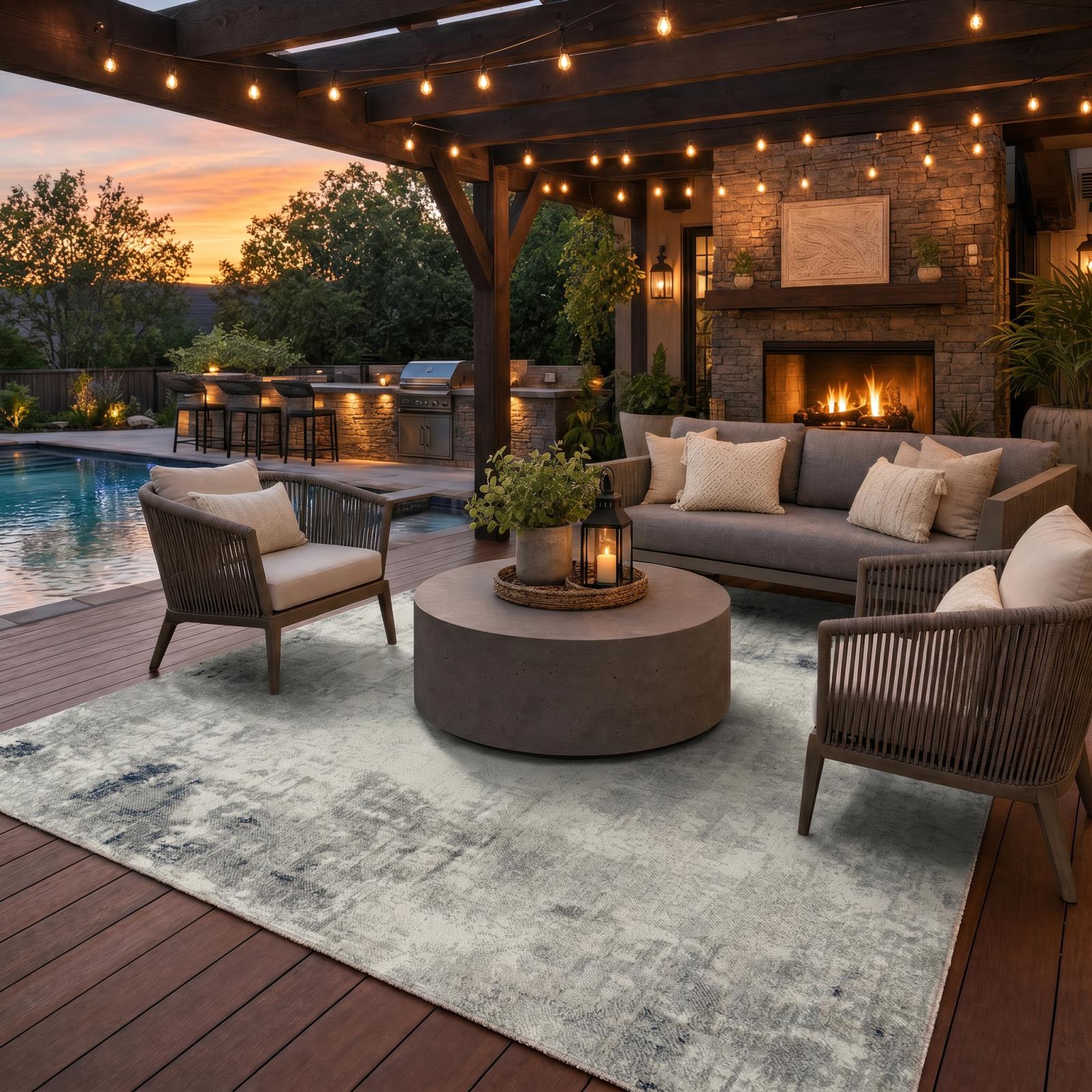 Trellis TL09 Cream Indoor/Outdoor Rug