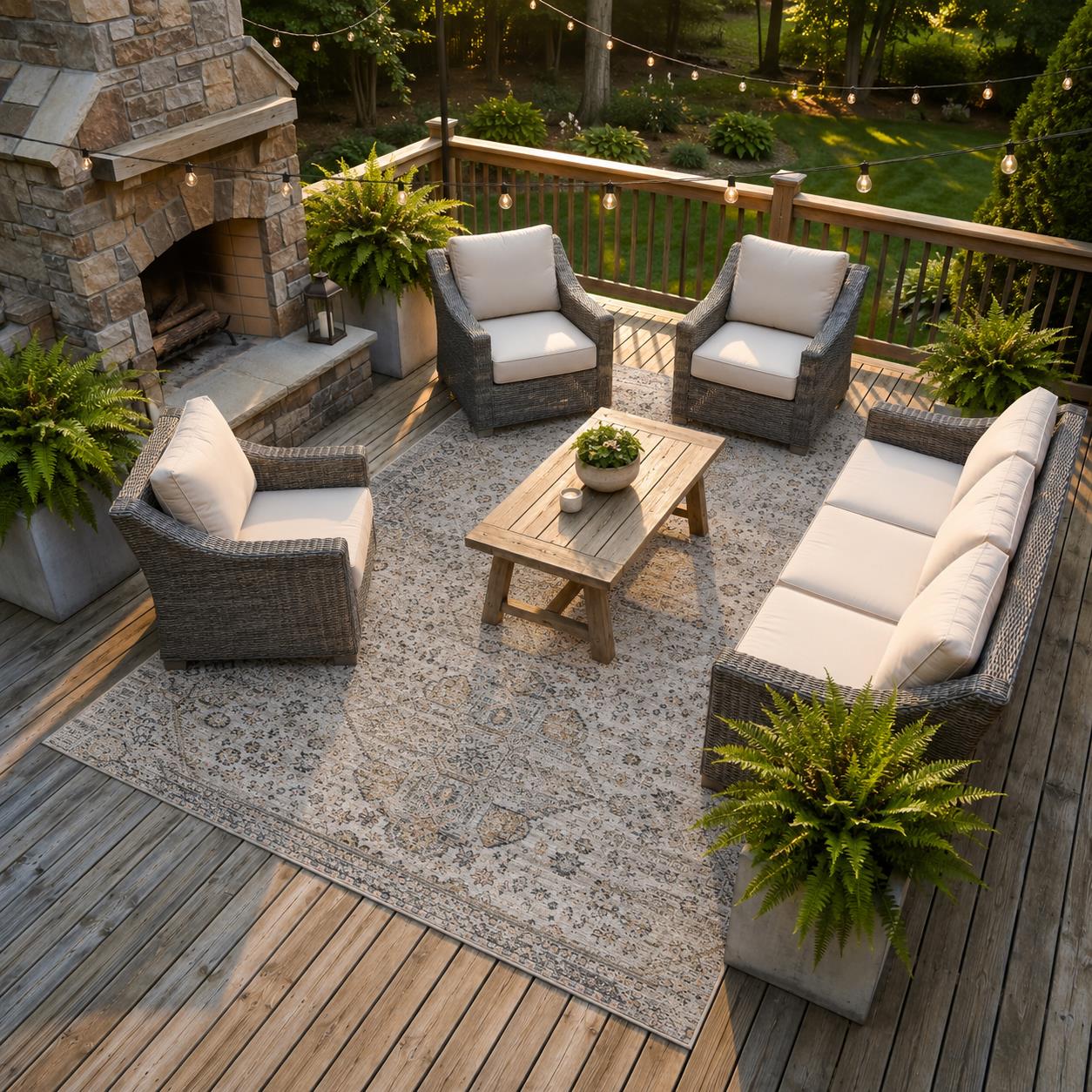 Daphne DP01 Ivory Indoor/Outdoor Rug
