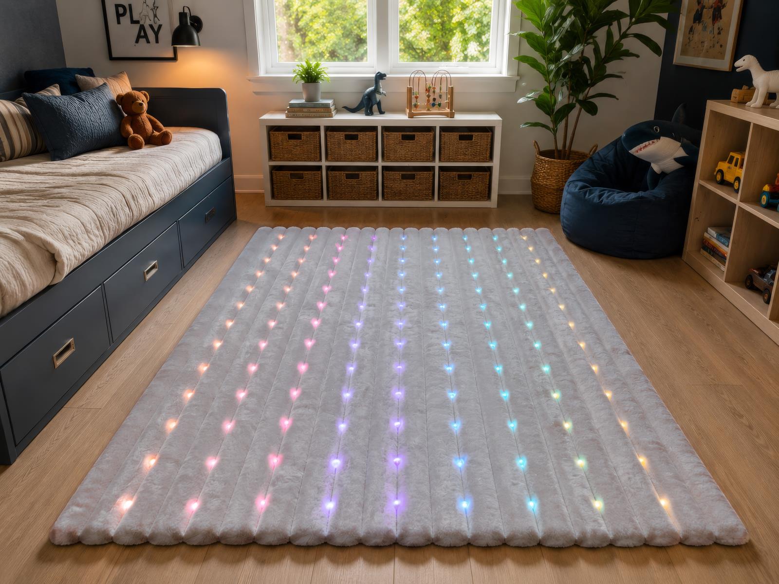 L.E.D LED02 Silver Gray Area Rug