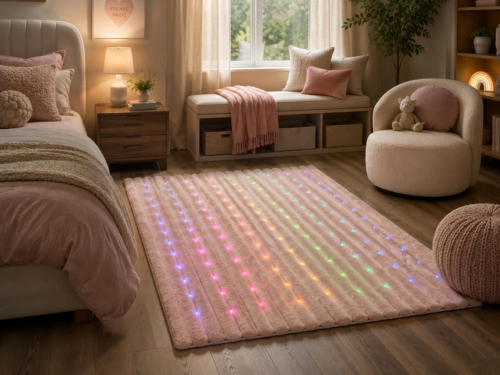 L.E.D LED05 Pink Area Rug